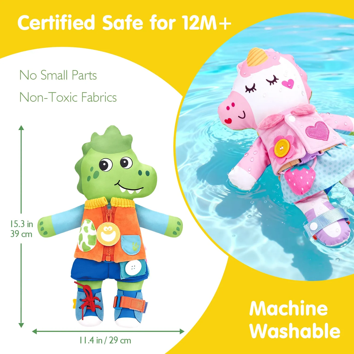 hahaland 2-in-1 Montessori Busy Doll Wendepuppe
