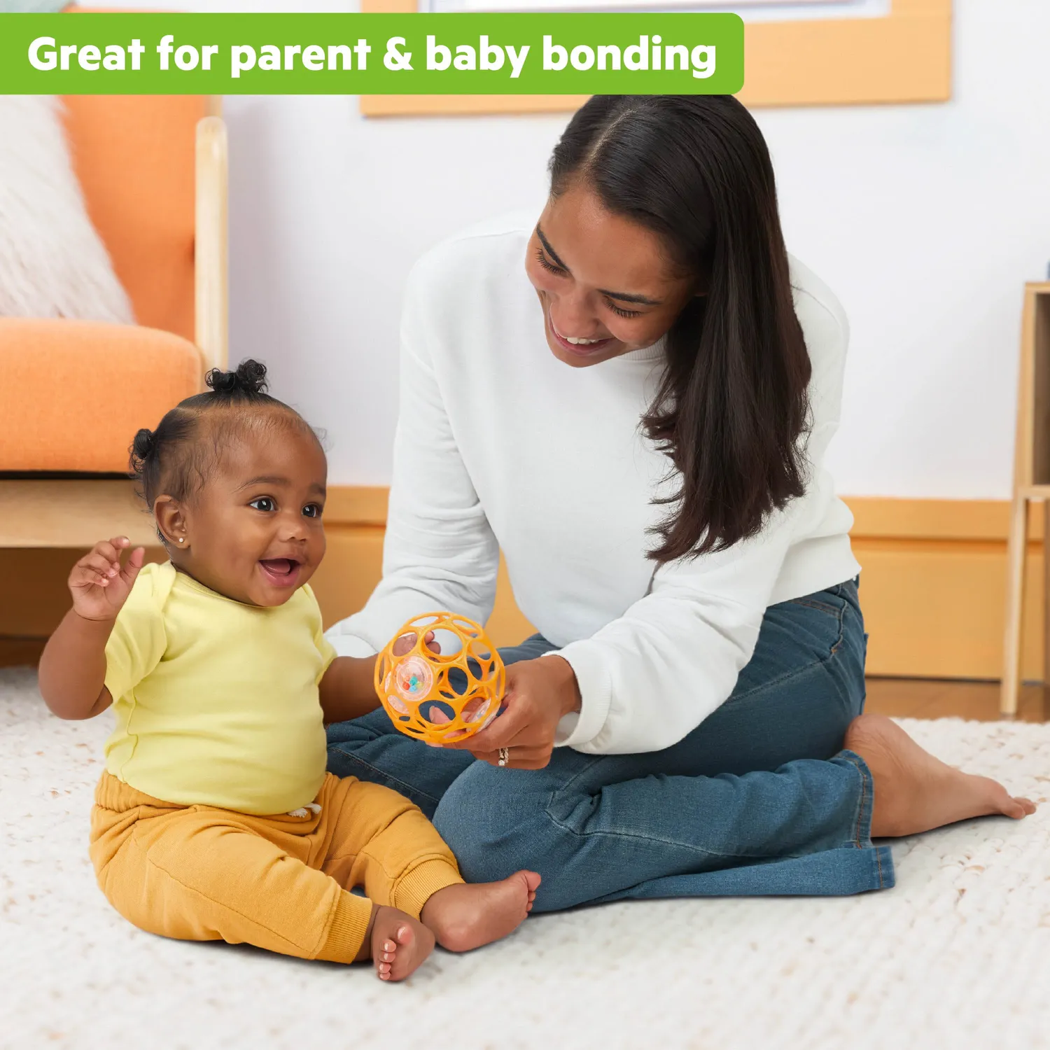 Bright Starts Oball Rattle Greif-Rassel Orange