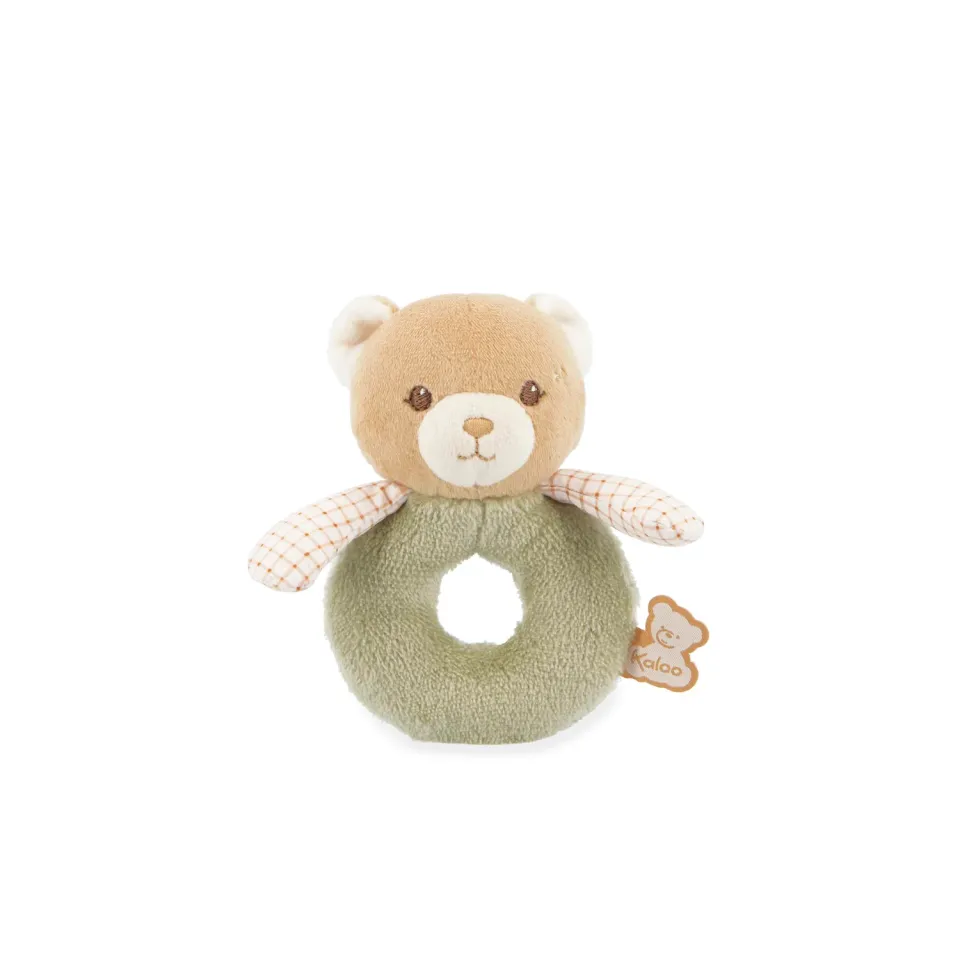 Kaloo Stimuli Rasselbär Greifling grün 12,5 cm mit Glocke