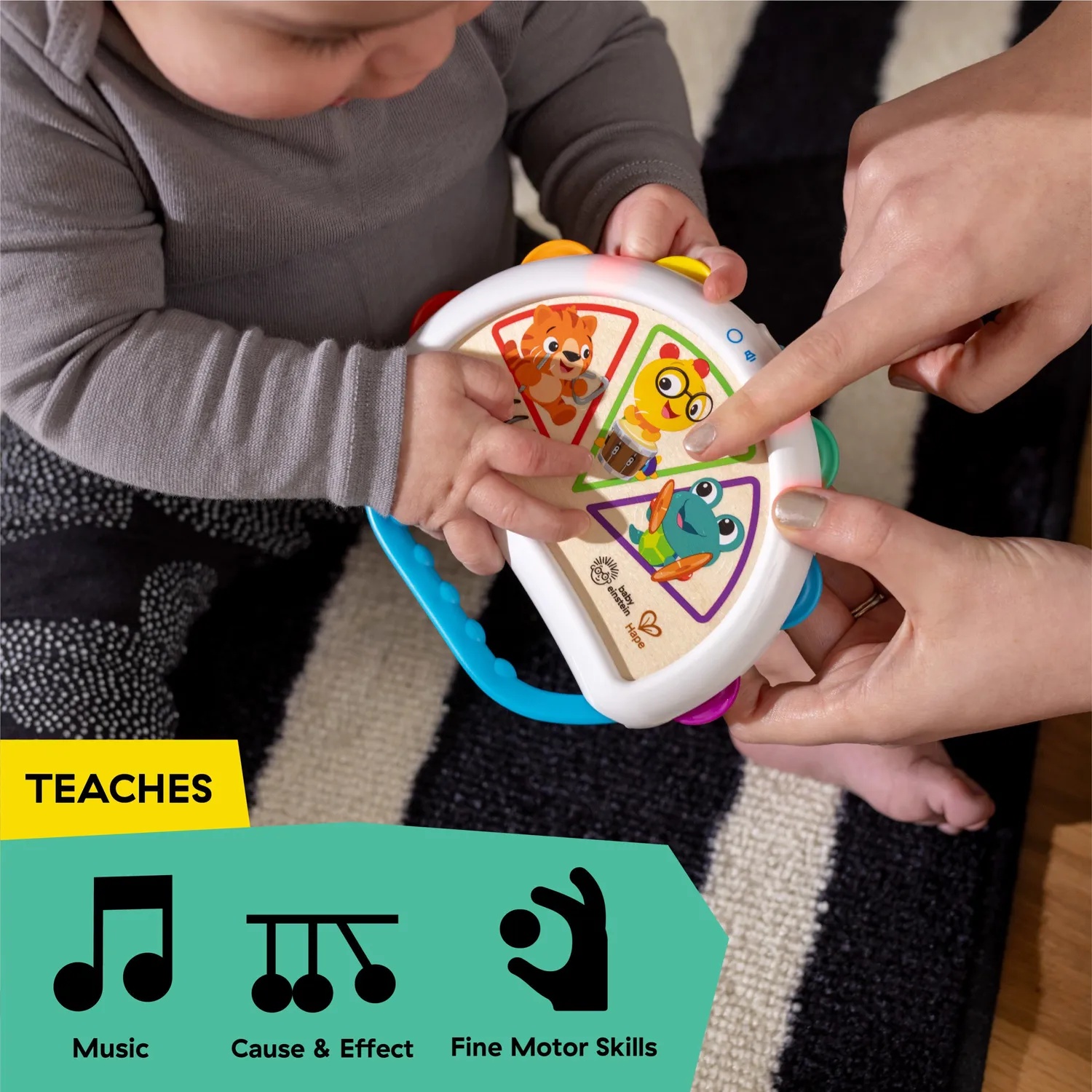 Baby Einstein Hape Tap & Shake Magic Touch Tamburin Holz ab 6 Monaten
