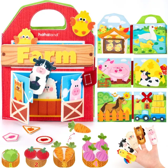 hahaland Farm Animals Quiet Book Busy Book 8 Seiten