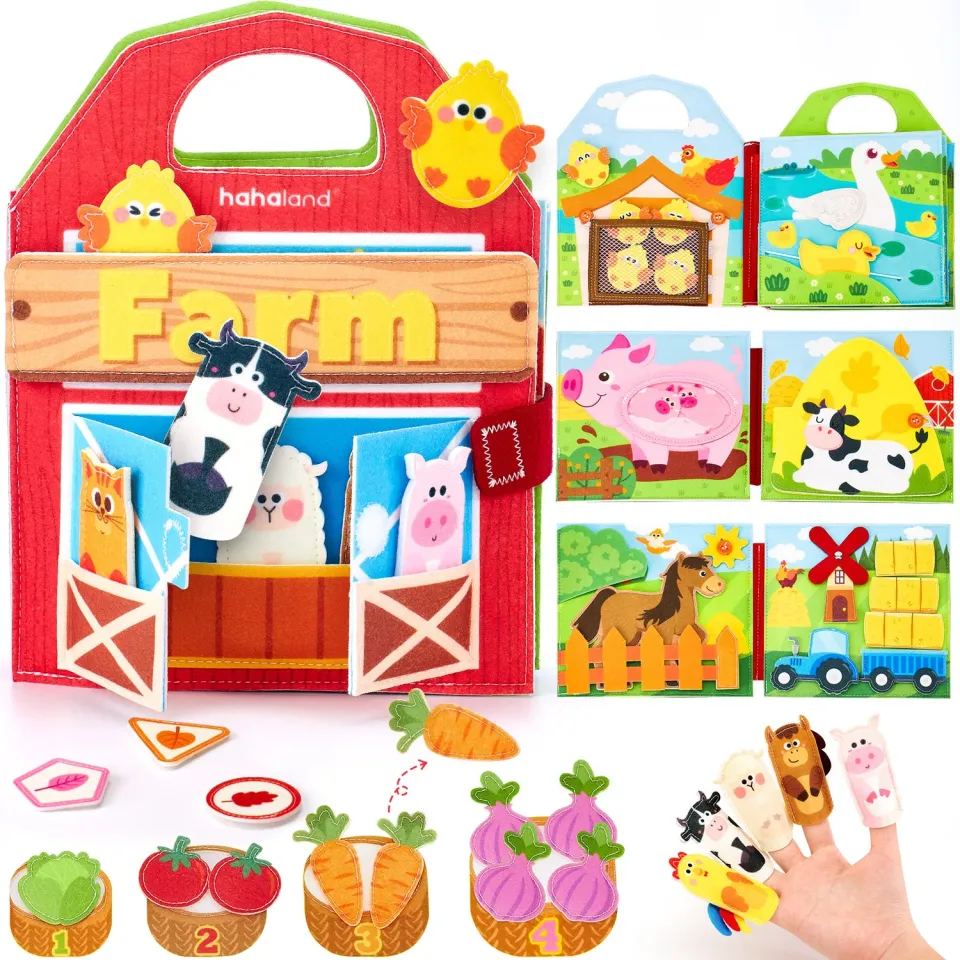 hahaland Farm Animals Quiet Book Busy Book 8 Seiten