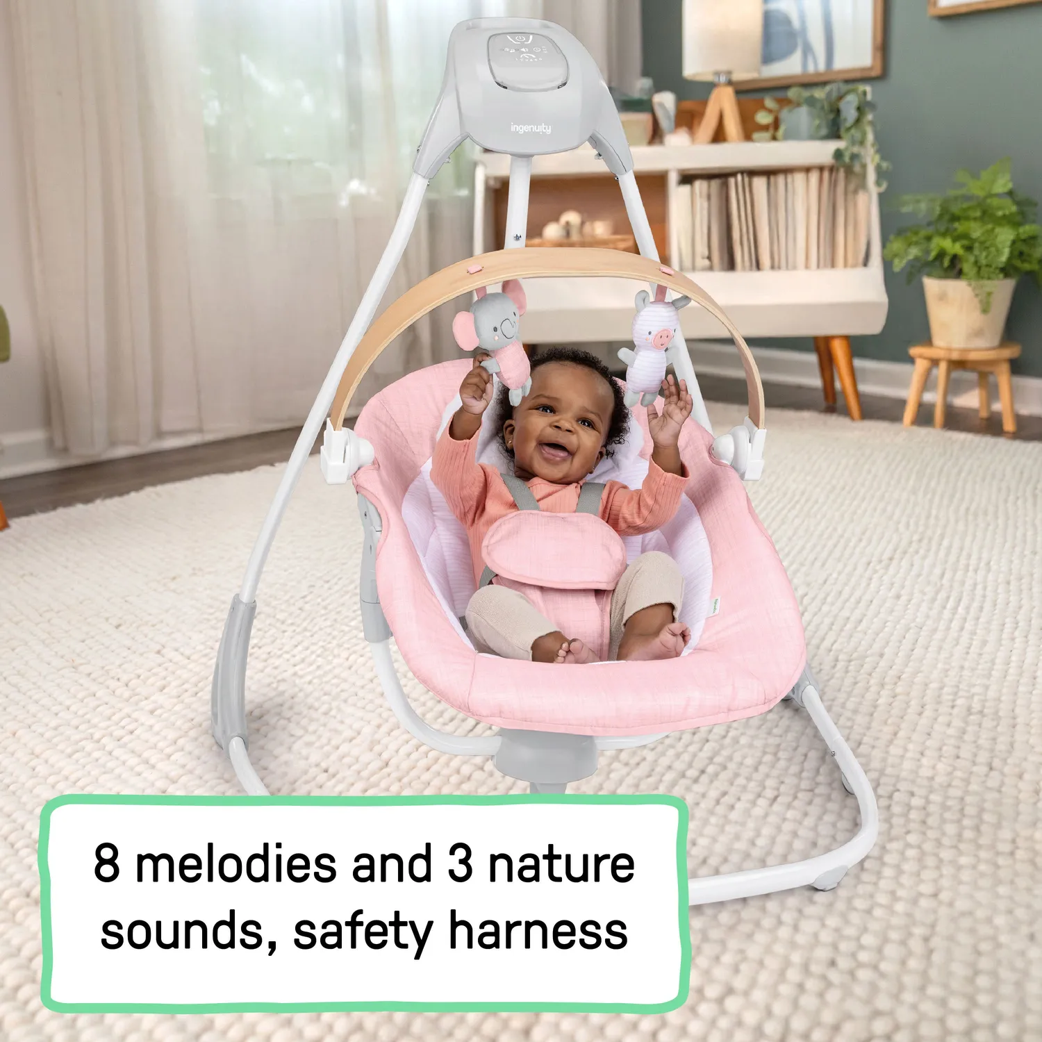 Ingenuity SimpleComfort Compact Babyschaukel Chambray 3-fach
