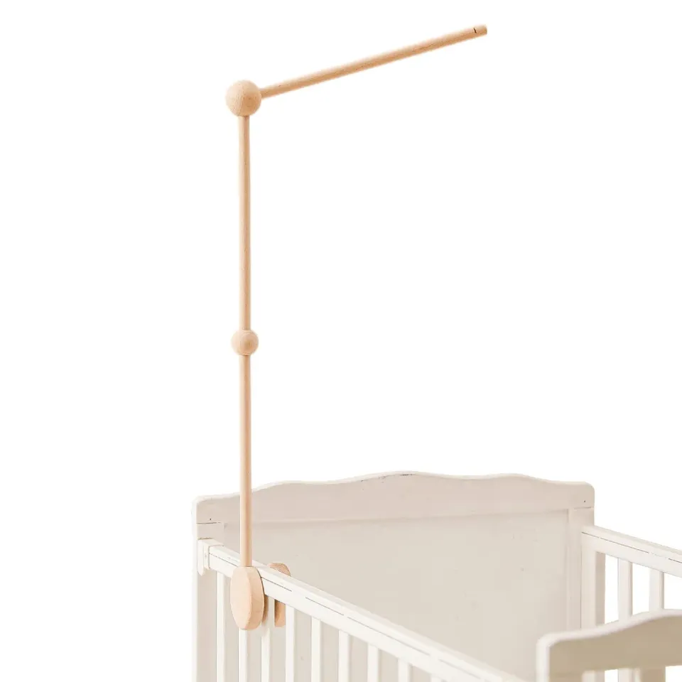 let's make Mobile-Halter Holz rund für Babybett