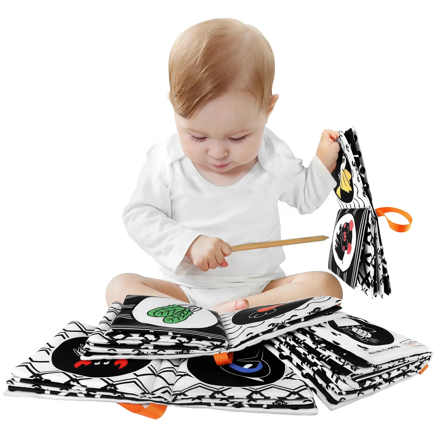 TUMAMA Knisterbuch Schwarz-Weiß für Babys waschbar