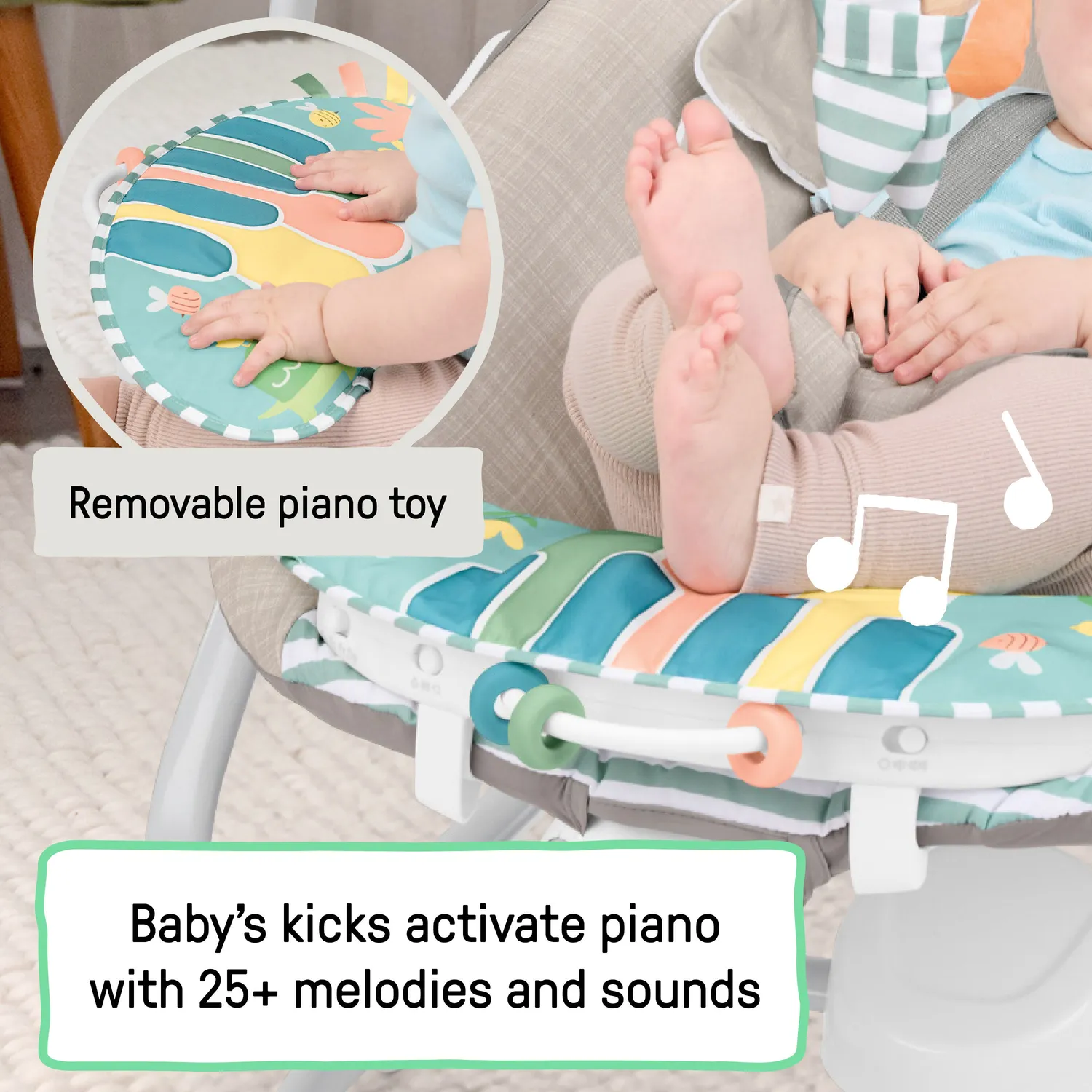 Ingenuity SimpleComfort Babyschaukel Piano 4-in-1
