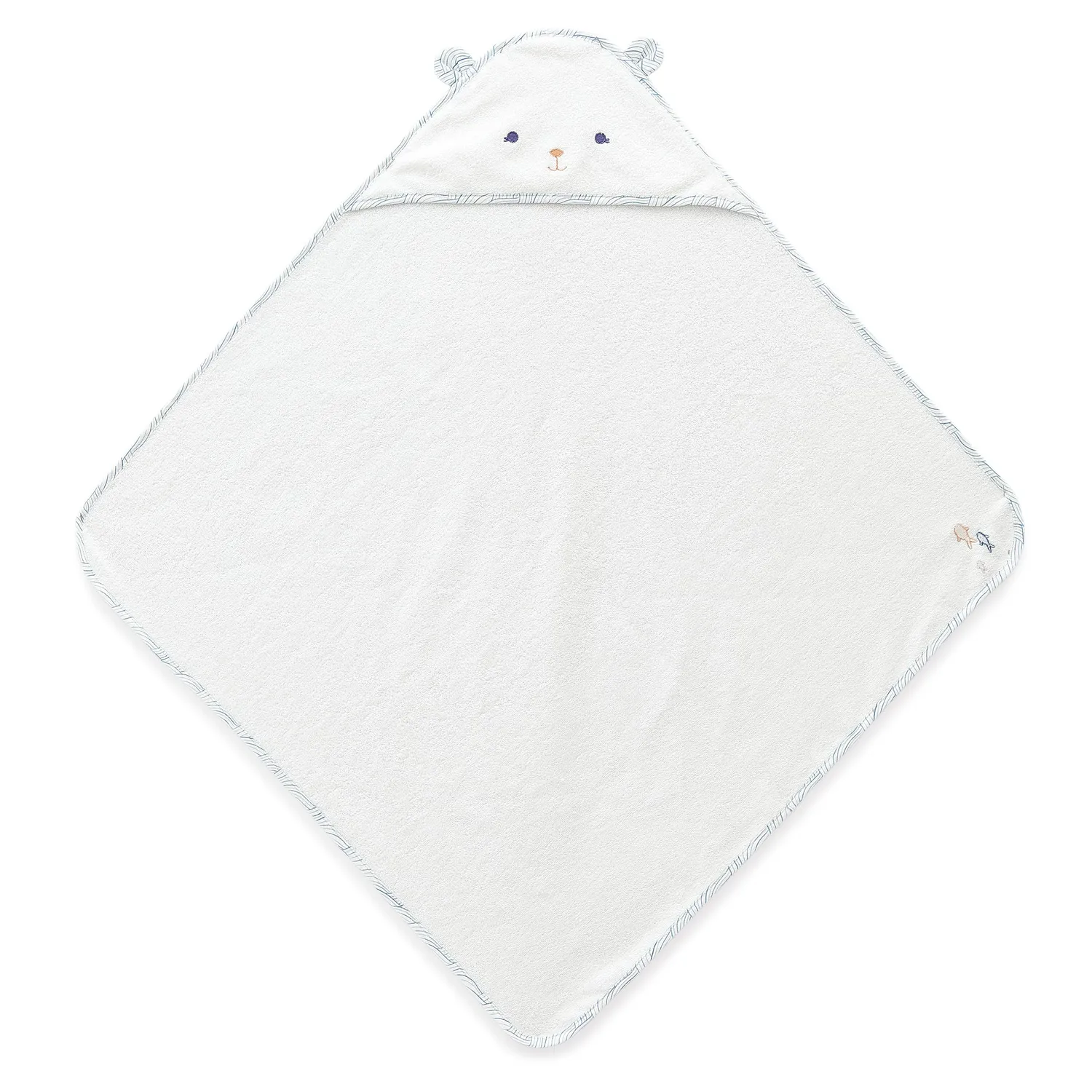 Kaloo Petit Calme Baby-Badeset Bambus Kapuzenhandtuch 75 cm + Bürste