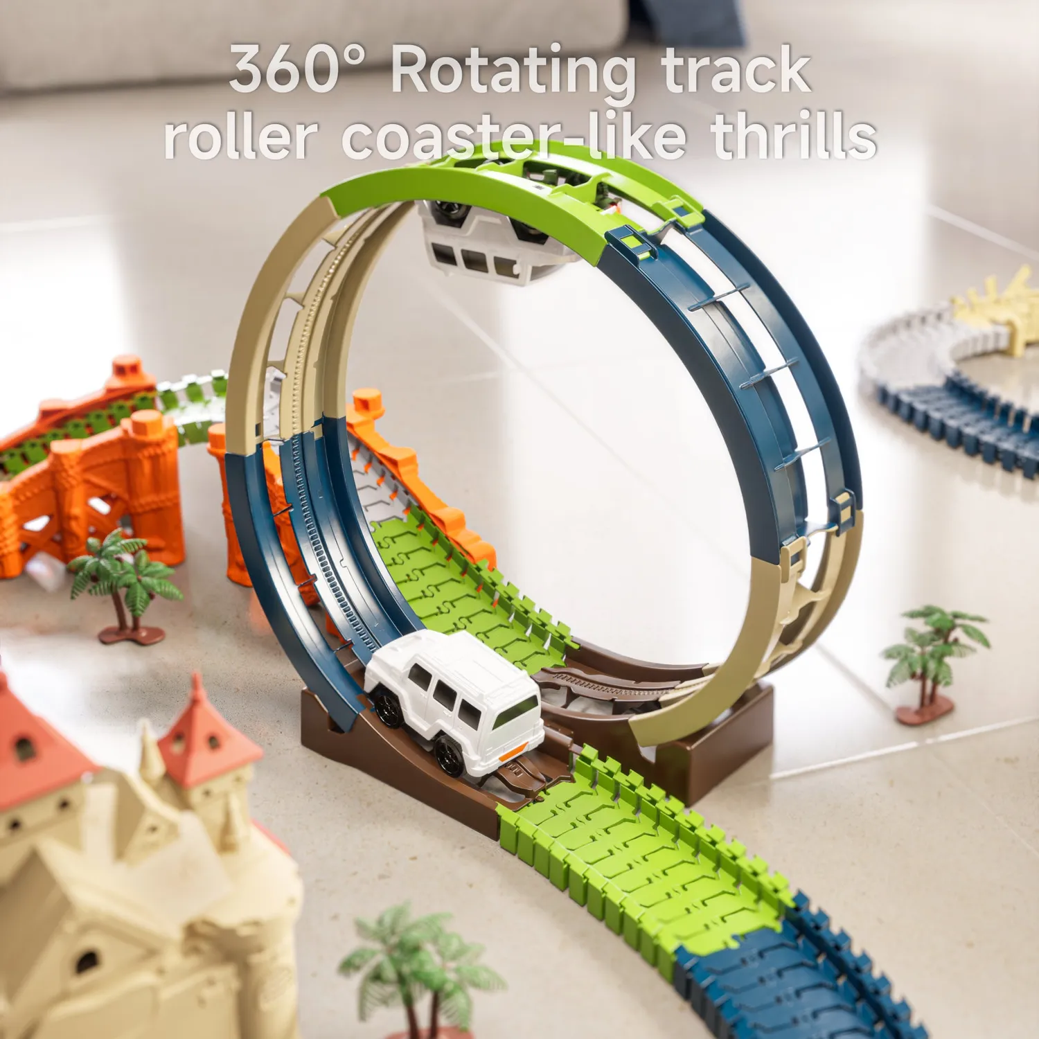 TUMAMA Magic Castle Rennbahn Spielset 160-teilig Elektro