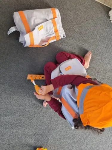 TUMAMA Bauarbeiter Kostüm Rollenspiel-Set Kinder Werkzeug