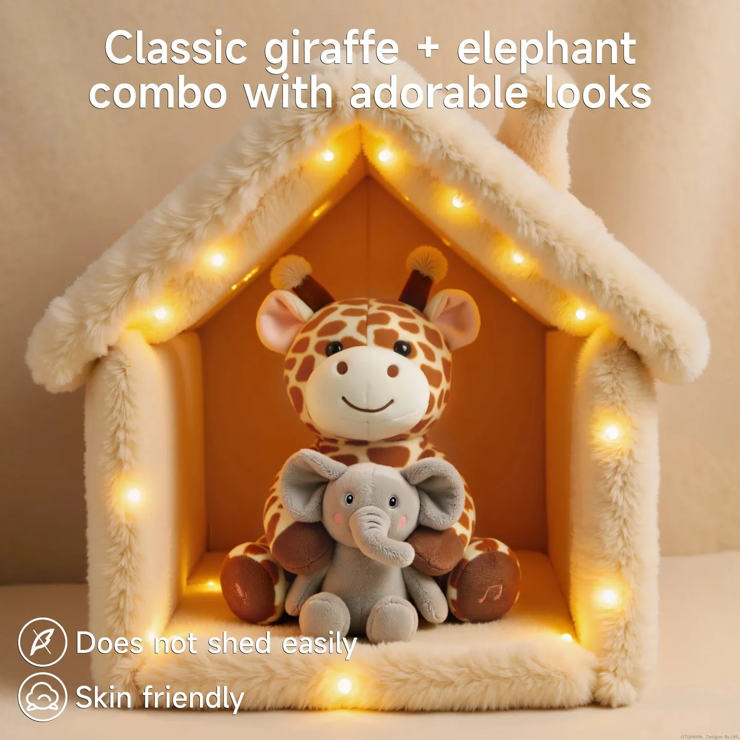 TUMAMA Giraffe Kuscheltier mit Aufnahme und Musik