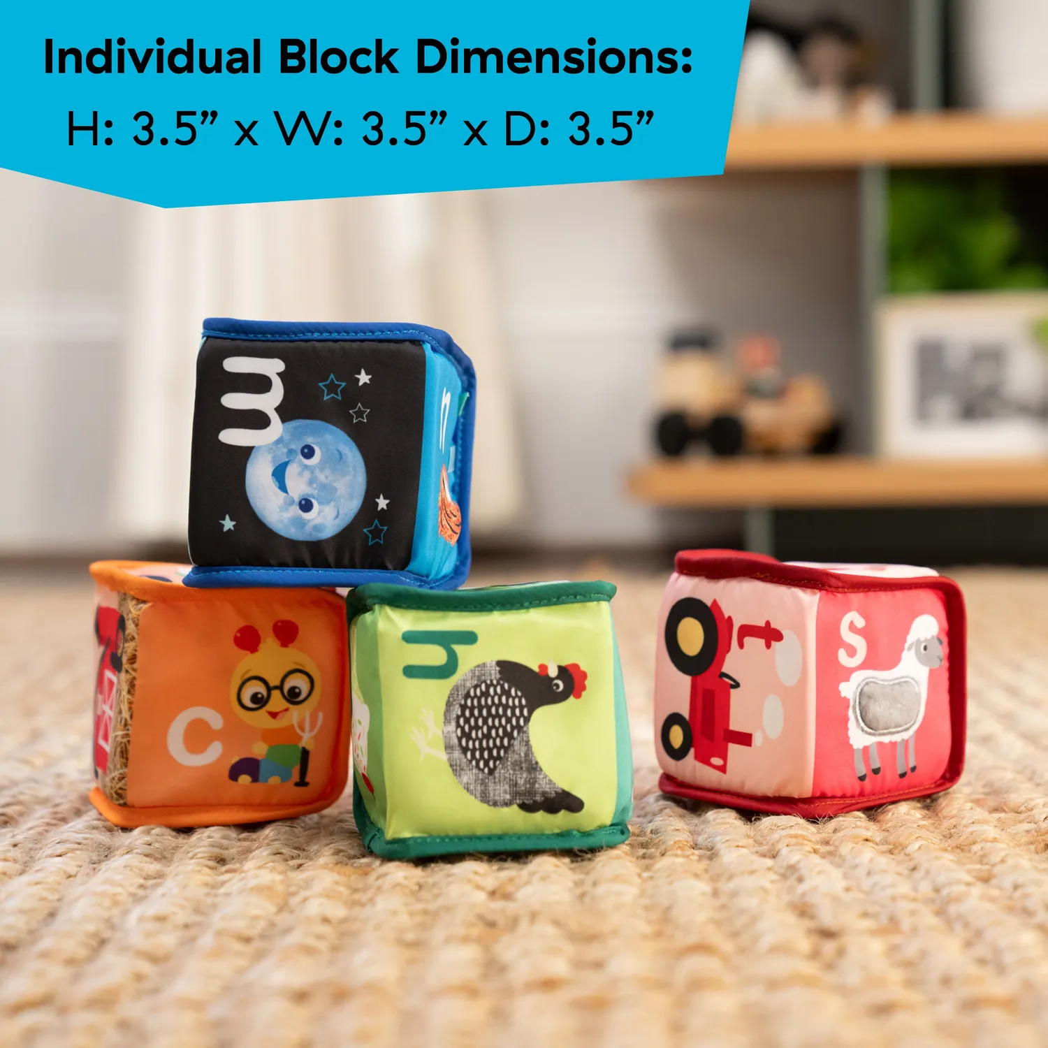 Baby Einstein Alpha Stacks Softbausteine 4er Buchstaben