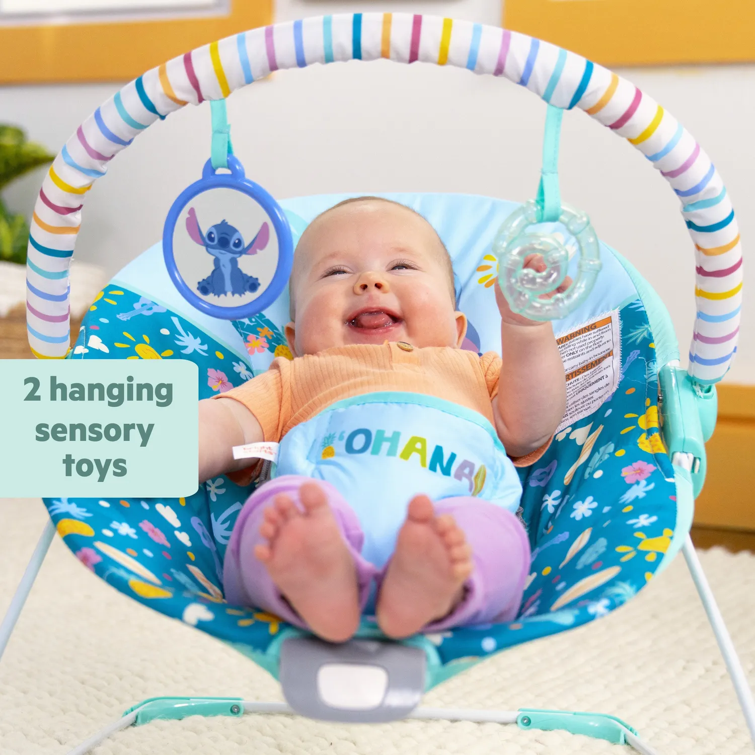 Bright Starts Disney Baby Stitch Ohana Babywippe Vibration