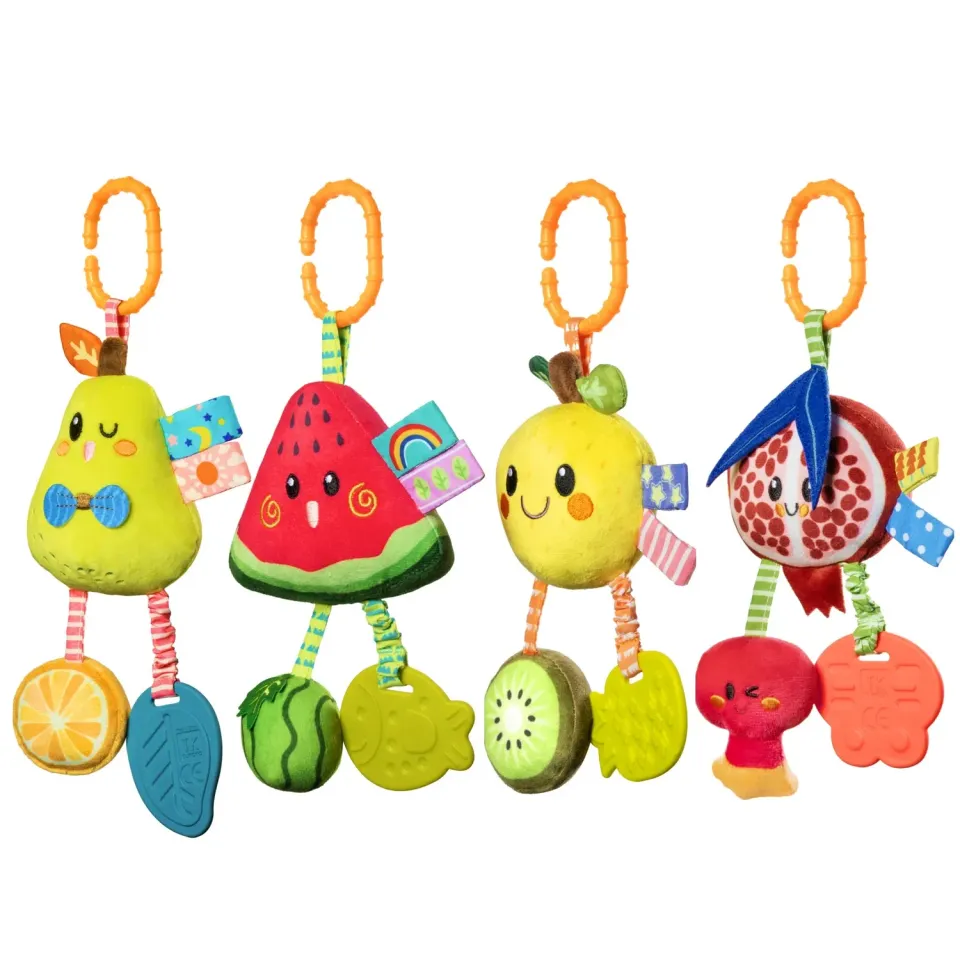 TUMAMA Frucht Rassel Anhänger 4er-Set Plüsch Baby