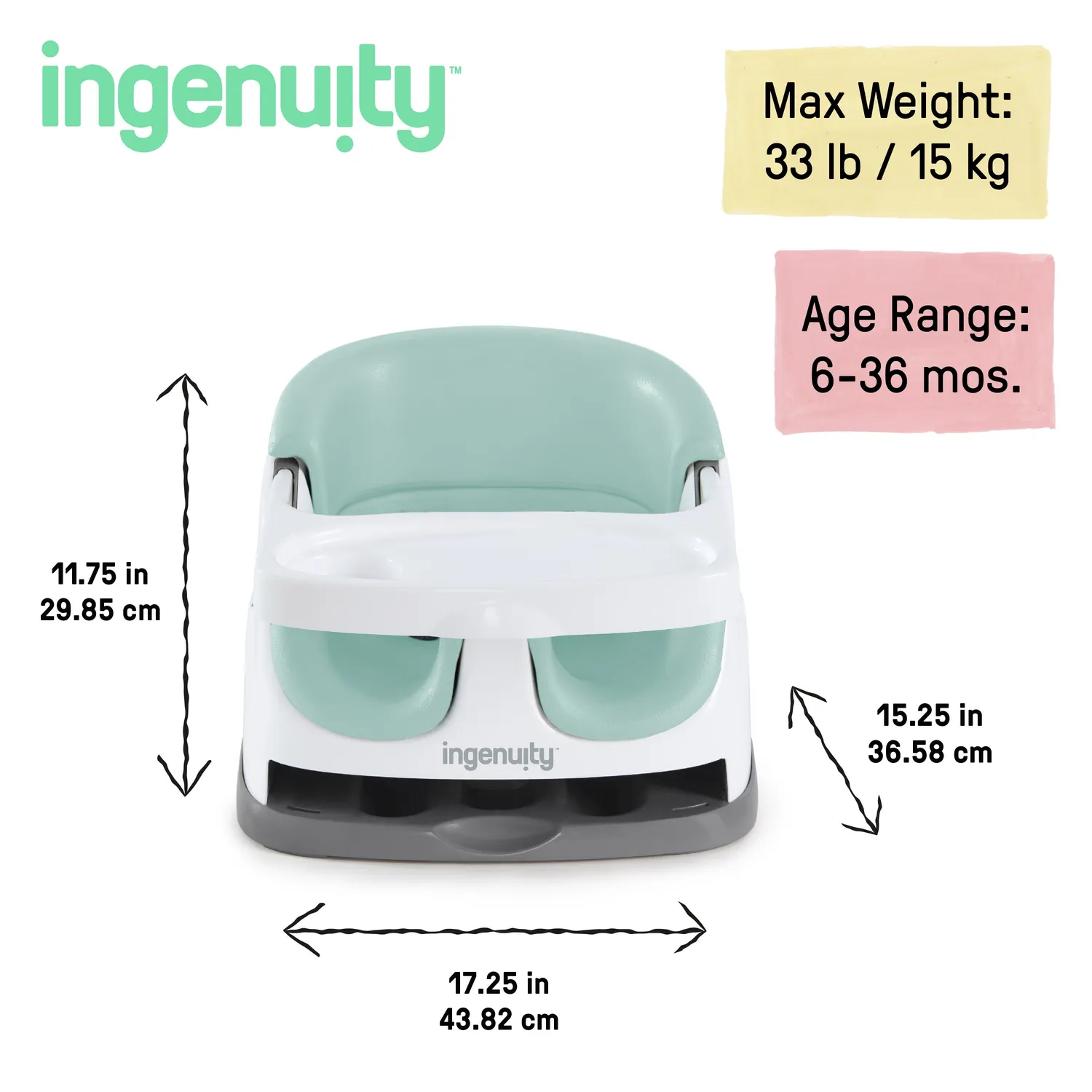 Ingenuity Baby Base 2-in-1 Booster Mist mit Tablett