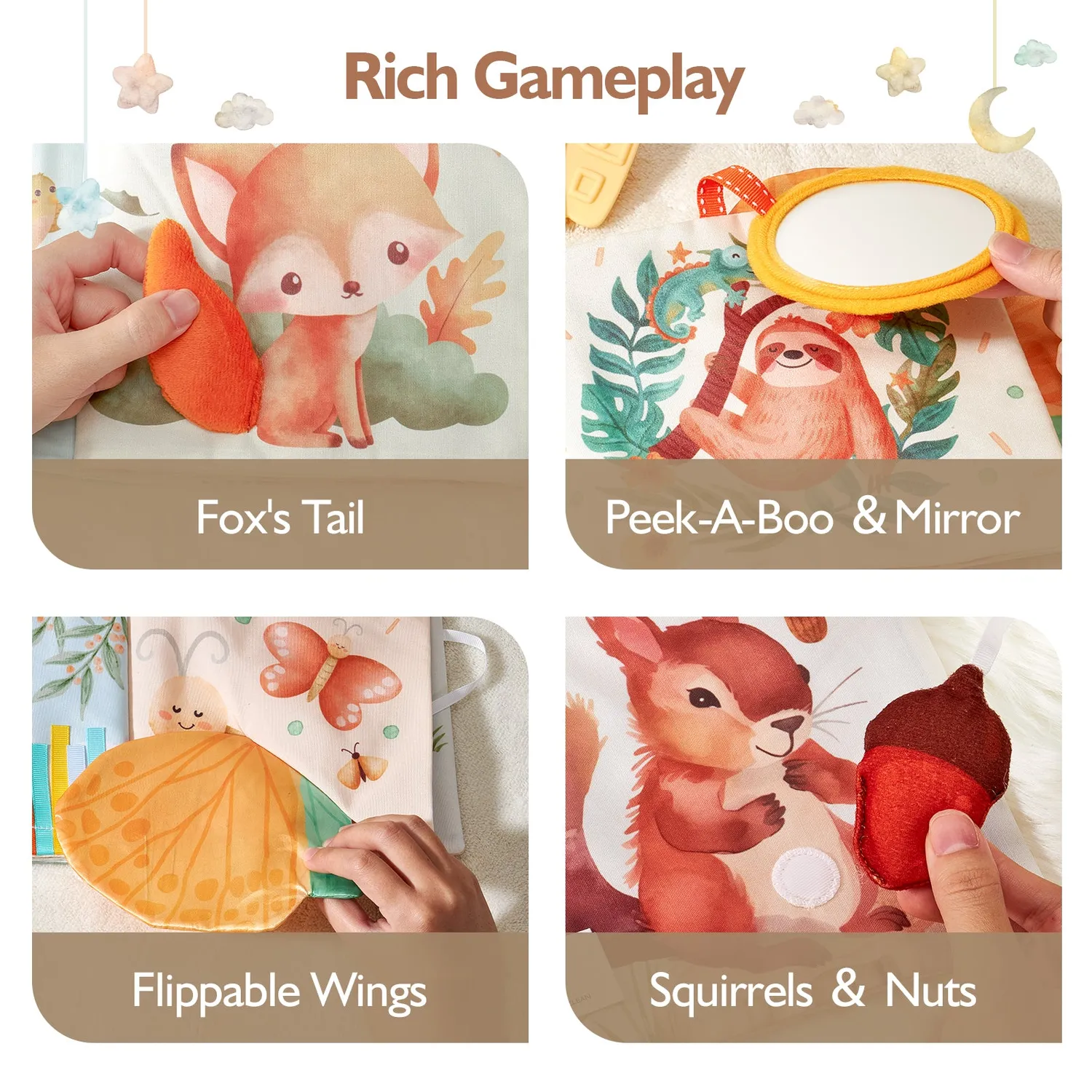 hahaland Peek-a-Boo Forest Stoffbuch 0-6 Monate knisternd