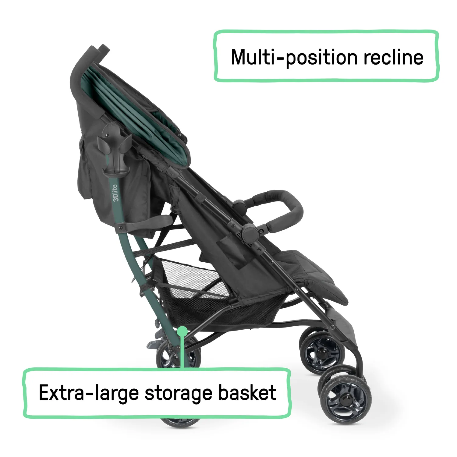 Ingenuity 3Dlite Jewel Buggy grün Autositz-kompatibel
