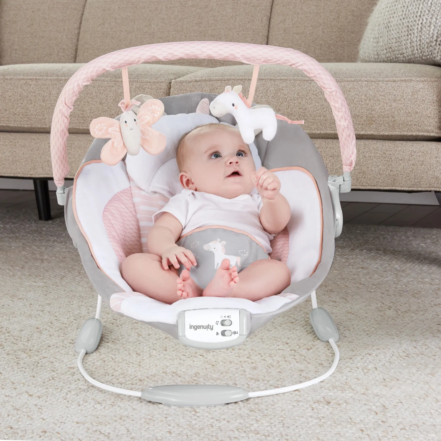 Ingenuity Flora Einhorn Babywippe mit Vibration+Musik