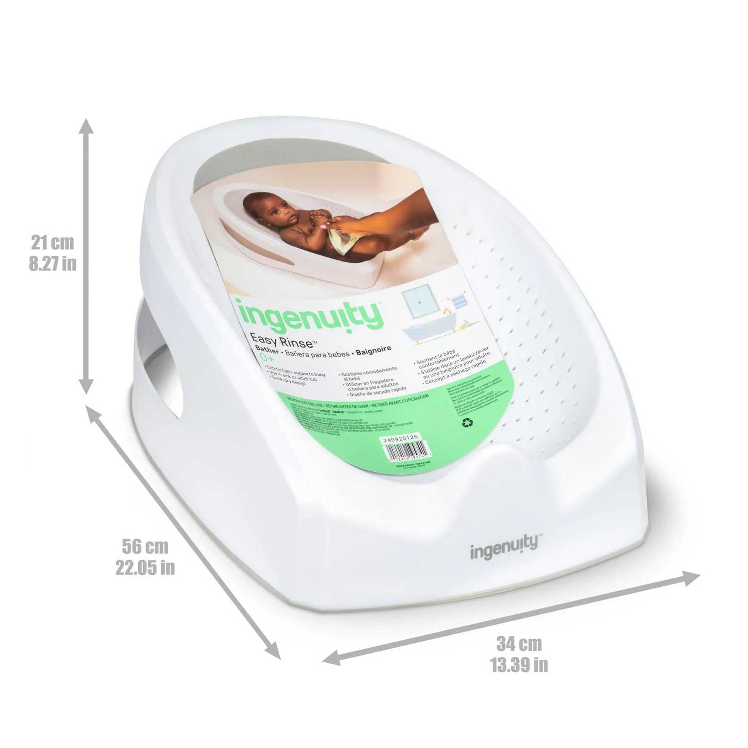Ingenuity Easy Rinse Badehilfe Grau bis 9 kg