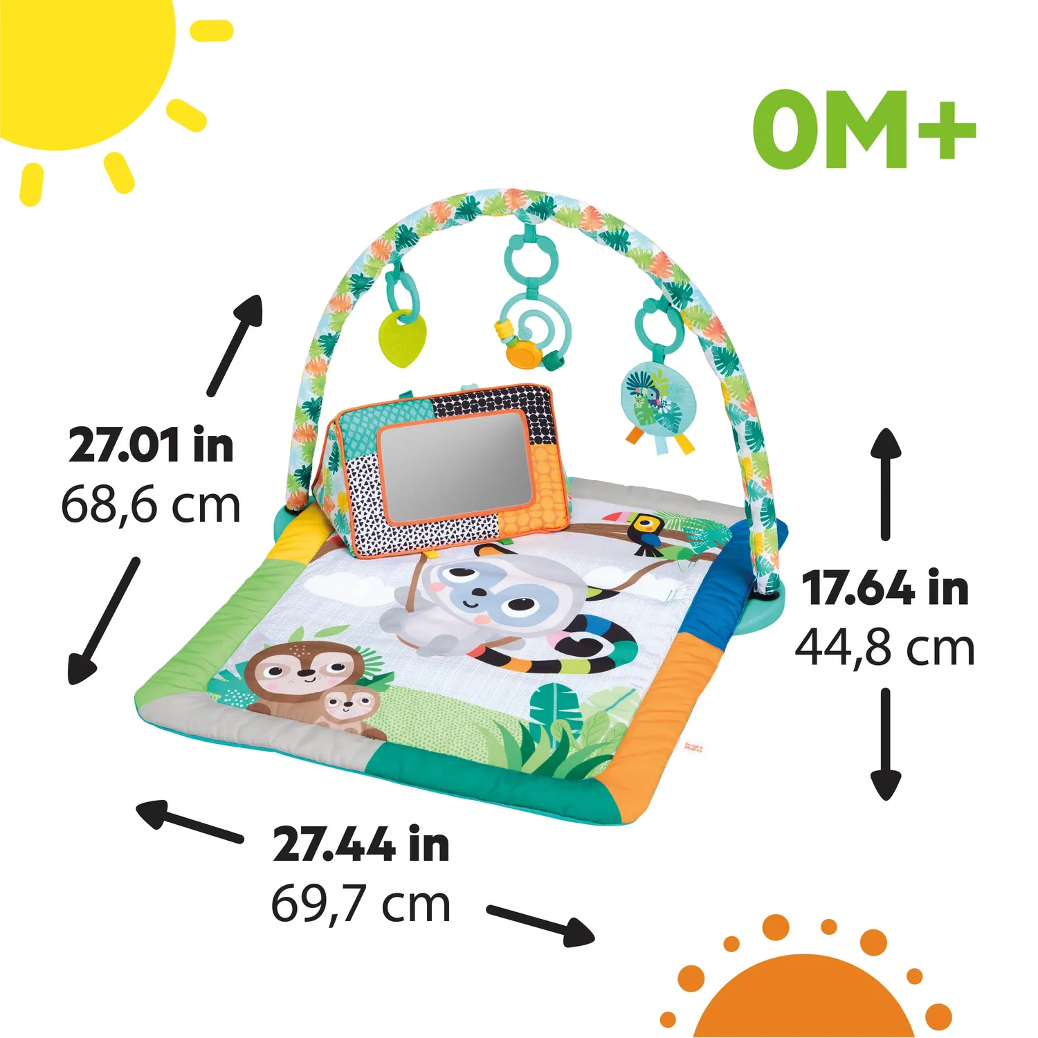 Bright Starts Tropical Treetop Gym Spieldecke mit Spielbogen