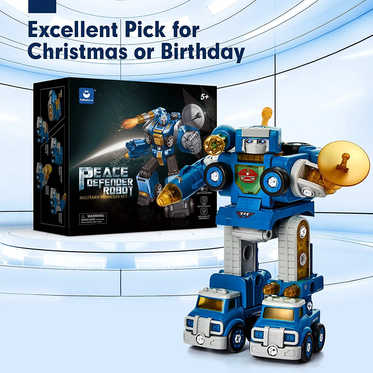 hahaland 5 in 1 Roboter Spielzeug blau zerlegbar