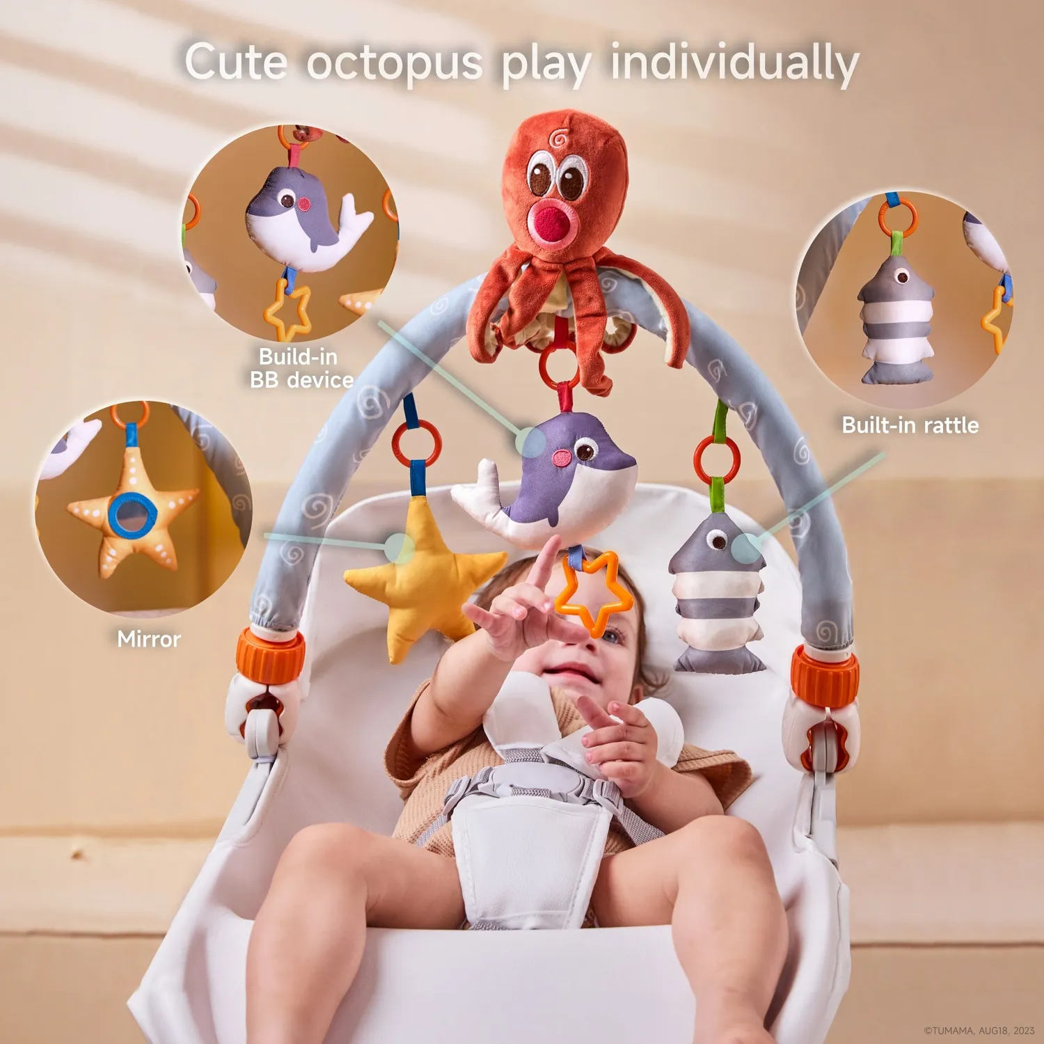 TUMAMA Ocean Spielbogen Kinderwagen Krippe Rasseln