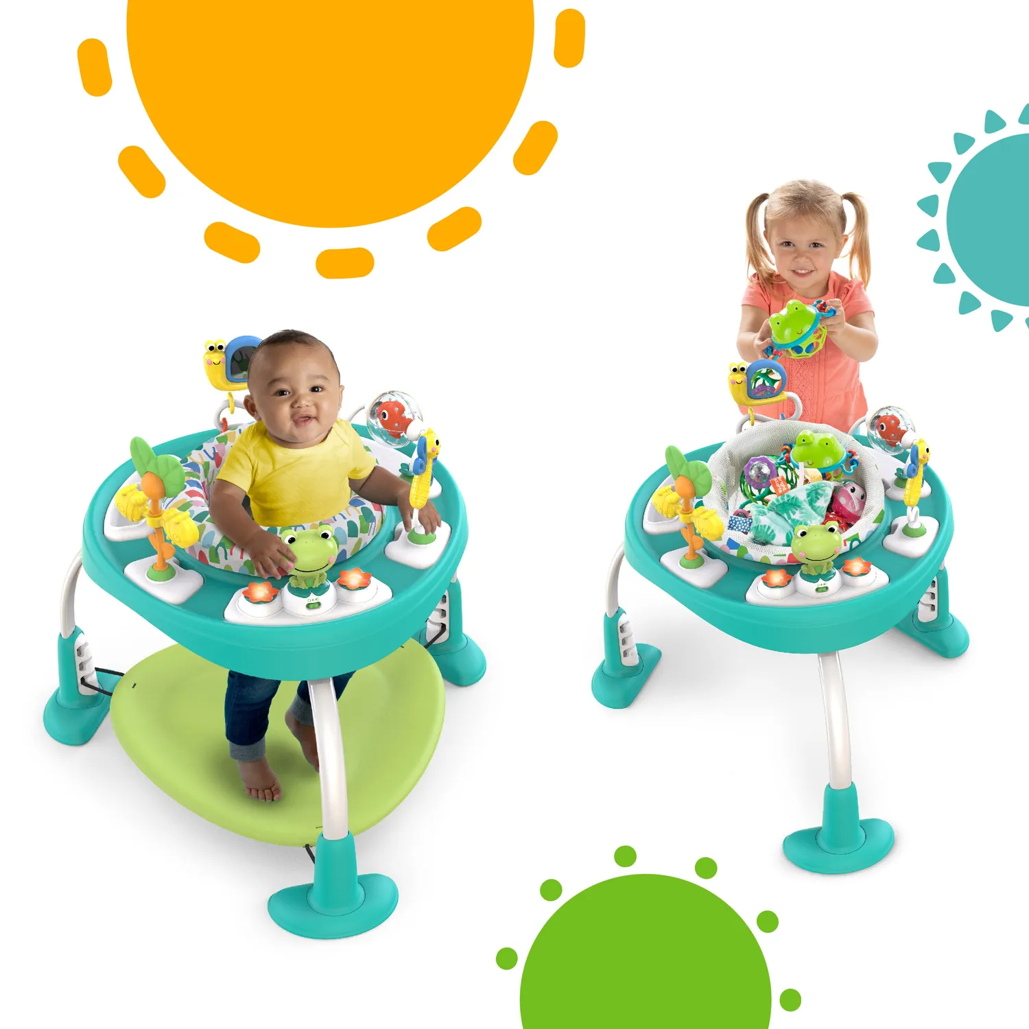 Bright Starts Bounce Bounce Baby 2-in-1 Spielcenter Playful Pond mit Tisch