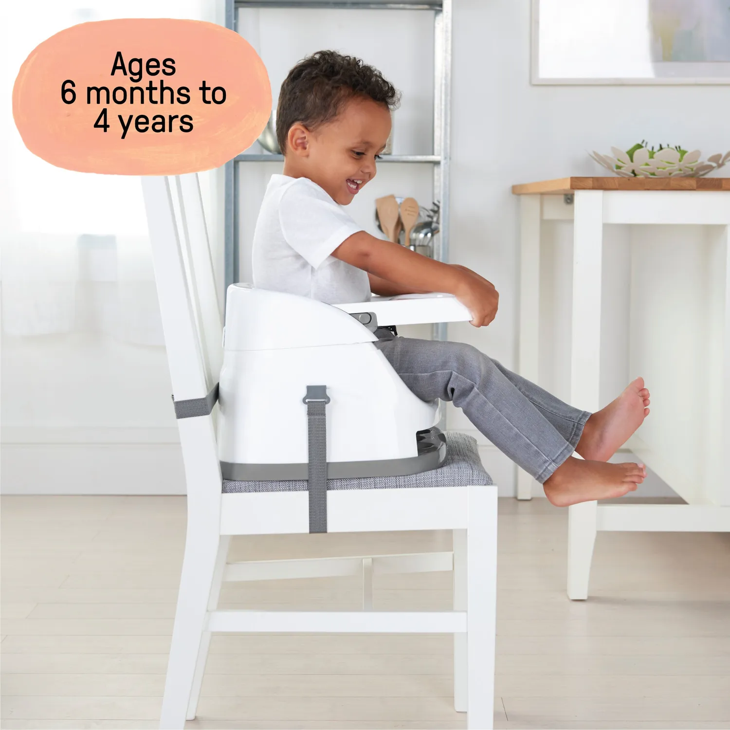 Ingenuity Baby Base 2-in-1 Boostersitz Schiefer mit Tablett
