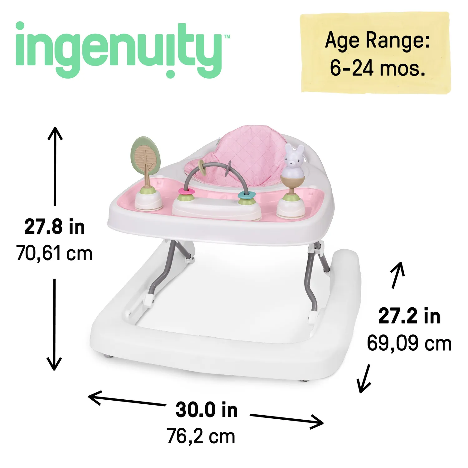 Ingenuity Step & Sprout Lauflerngerät 3-in-1 First Forest Pink