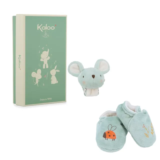 Kaloo Petites Chansons Maus Armband & Schühchen Set Glöckchen