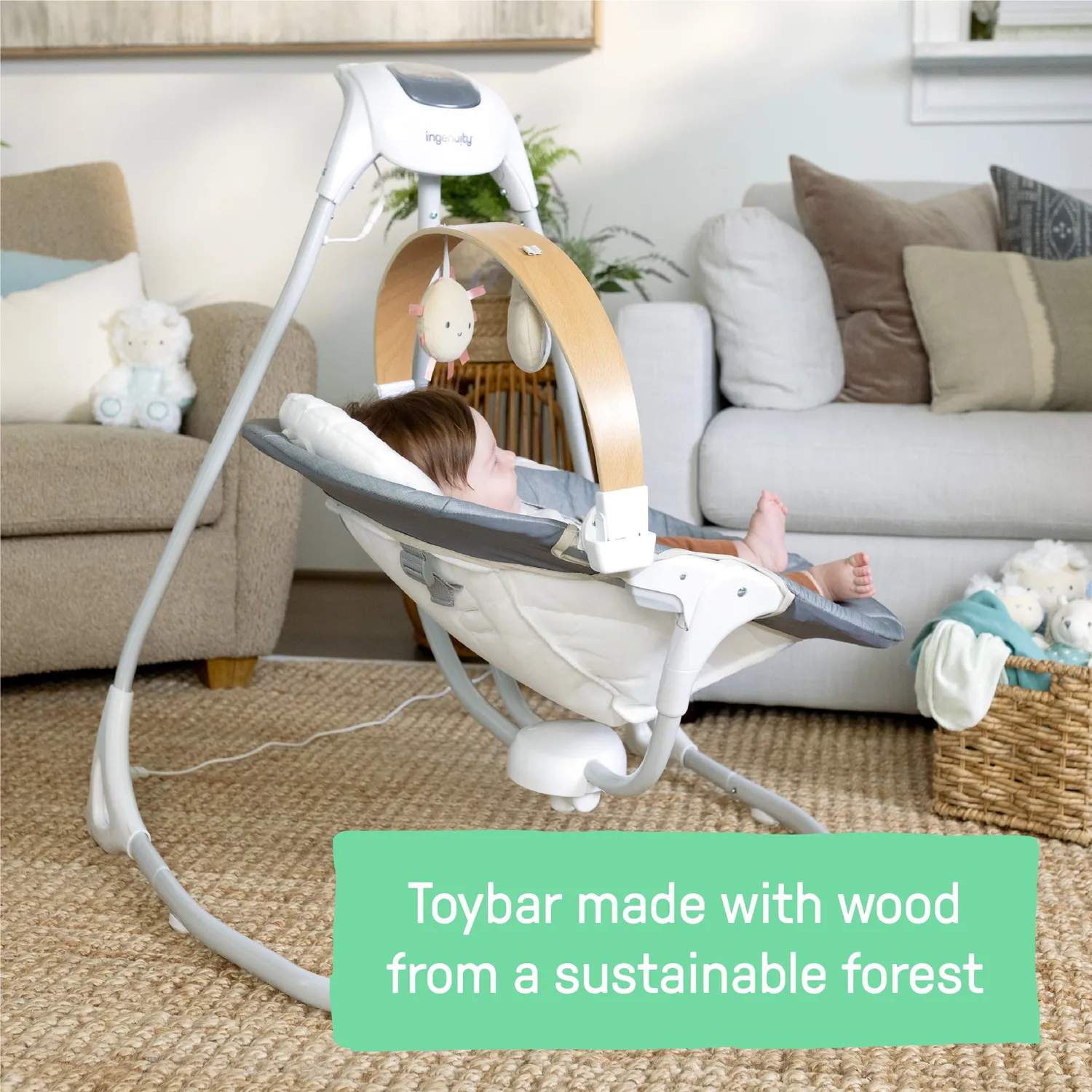 Ingenuity SimpleComfort Parker Babyschaukel mit Holz