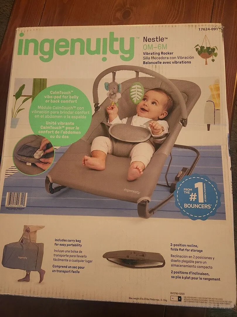 Ingenuity Nestle Schaukelwippe Mocha mit Vibration atmungsaktiv