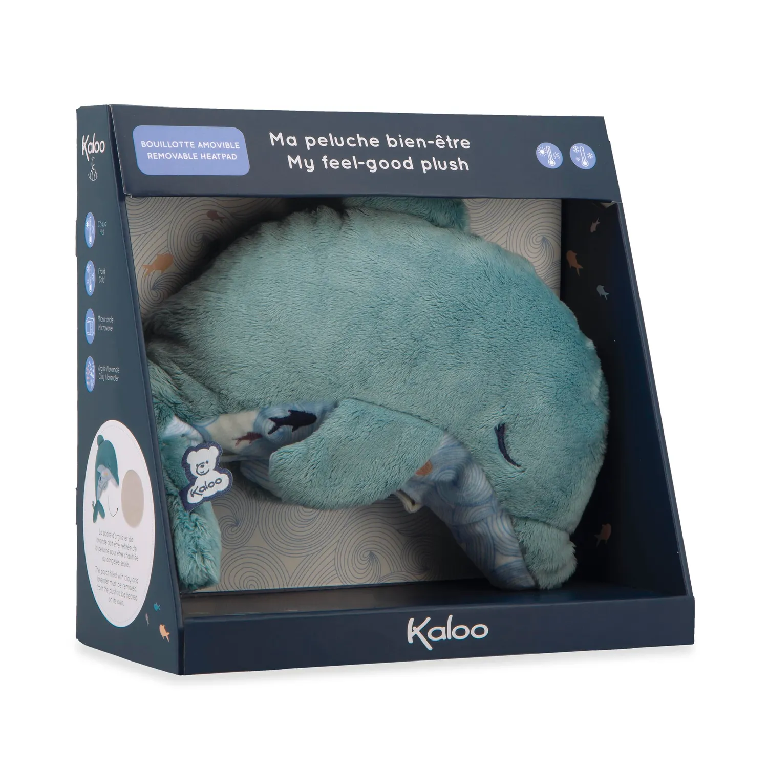 Kaloo Petit Calme Delfin Wärmflasche Kuscheltier warm kalt