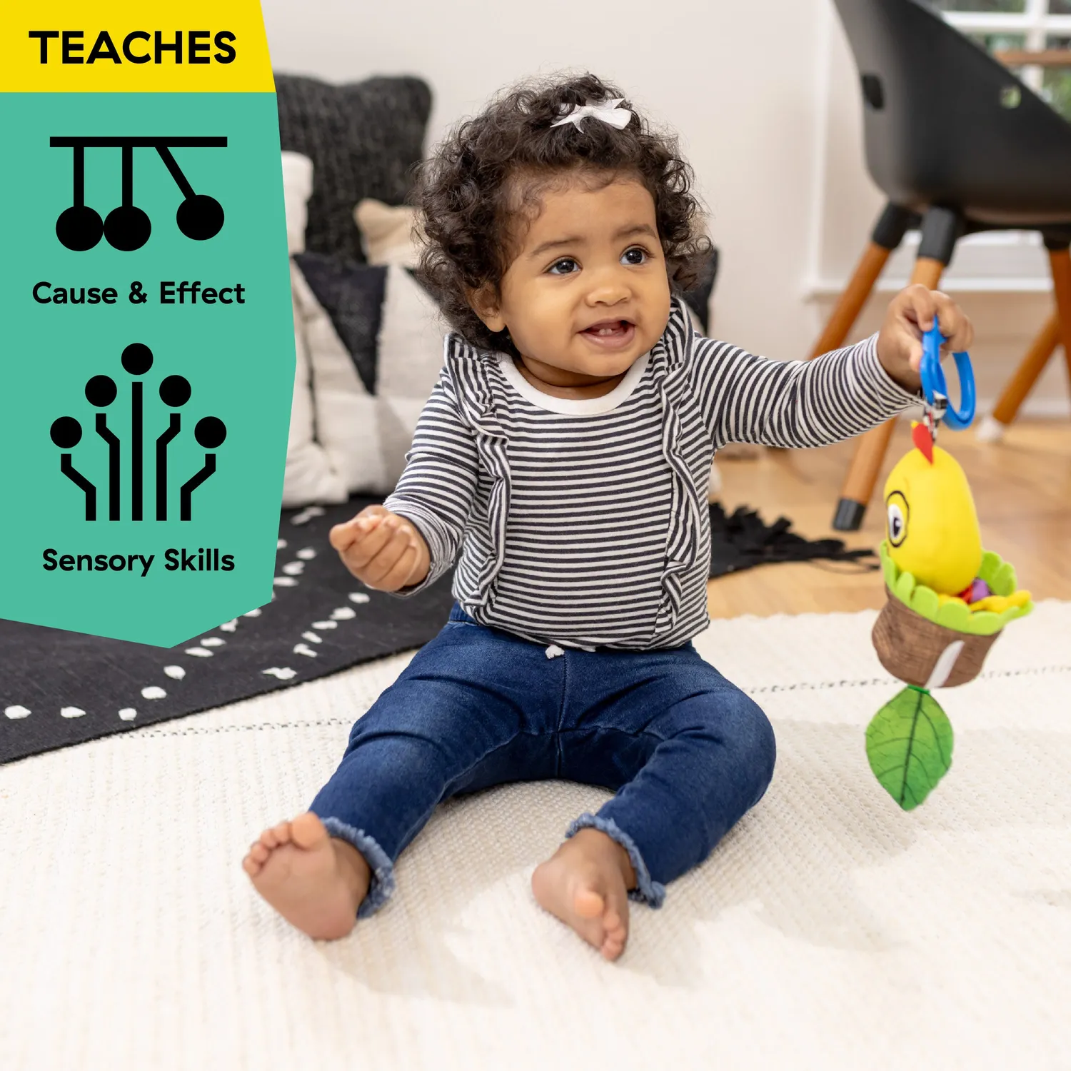 Baby Einstein Cal-a-Puller Spielzeug Raupe mit C-Ring