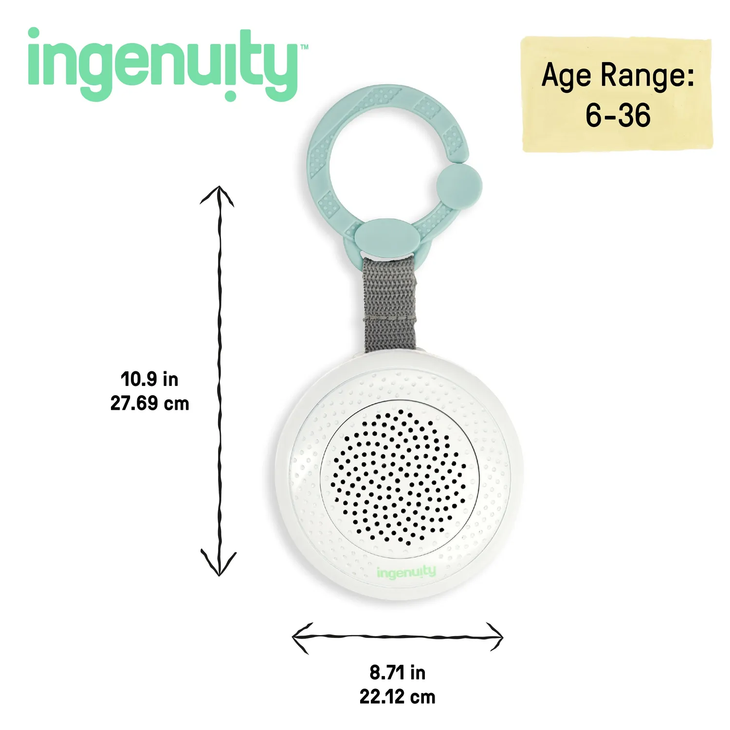 Ingenuity Pock-a-Bye Einschlafhilfe mit Bluetooth Lautsprecher weißes Rauschen