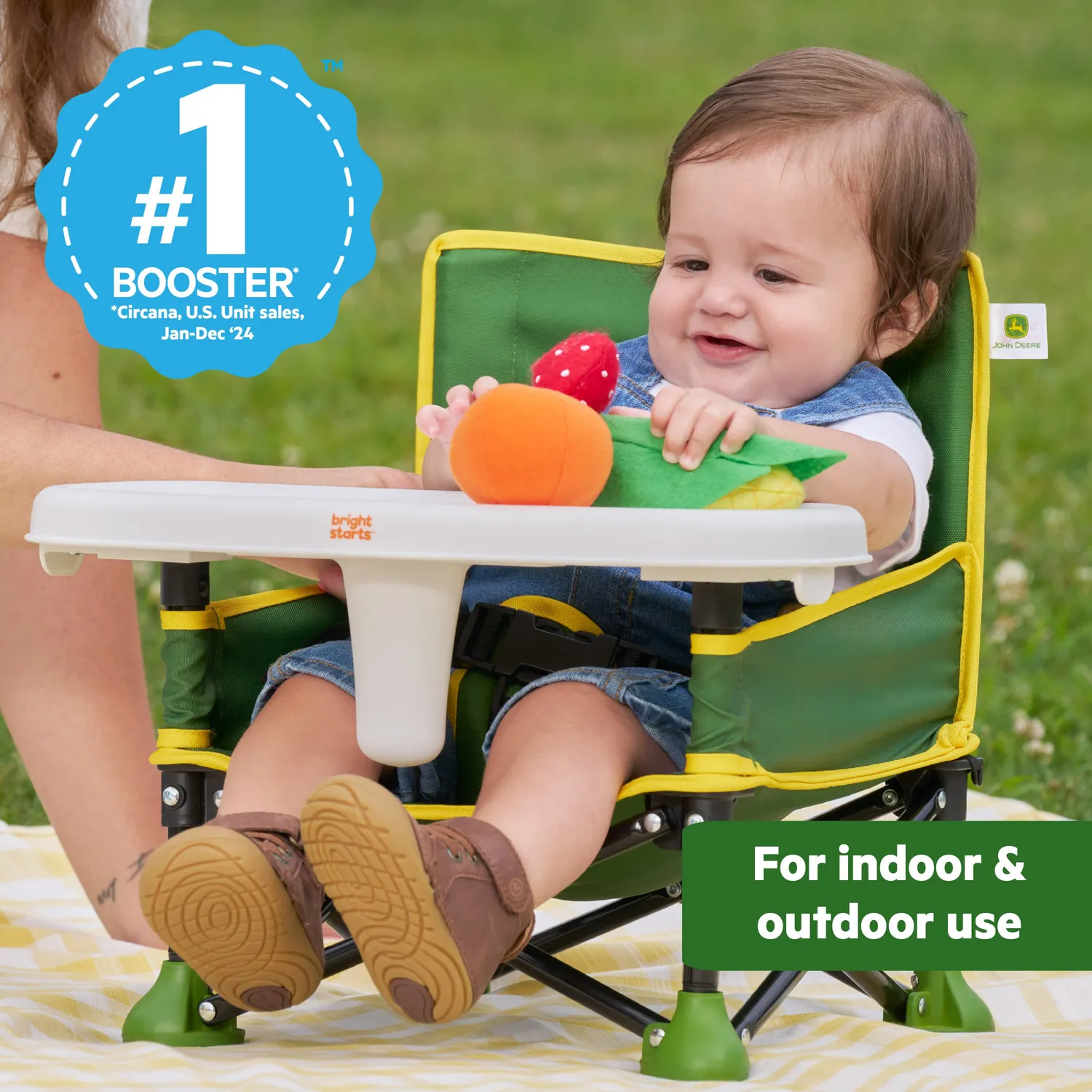 John Deere Pop 'N Sit Boostersitz tragbar 3-in-1 grün