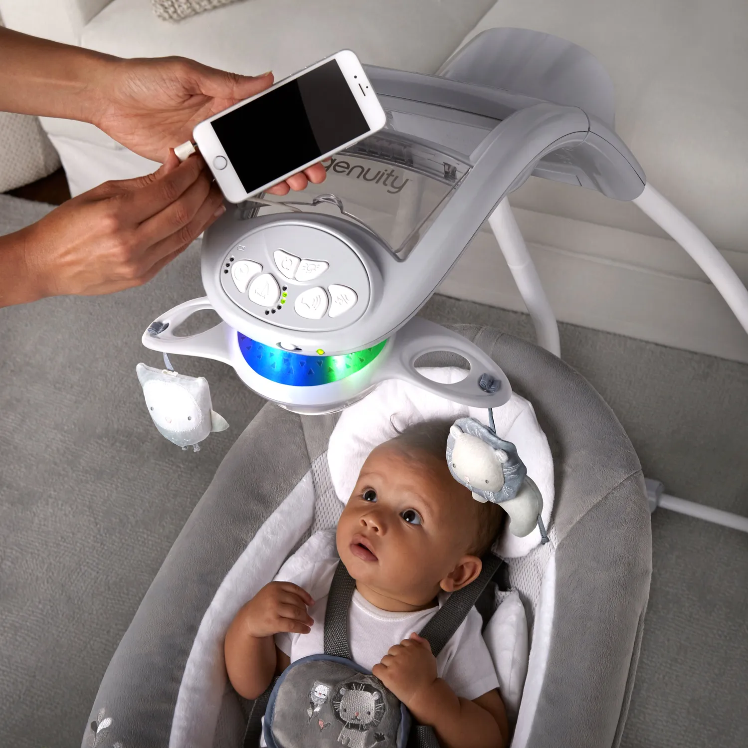 Ingenuity InLighten Braden Babyschaukel Mesh mit Licht