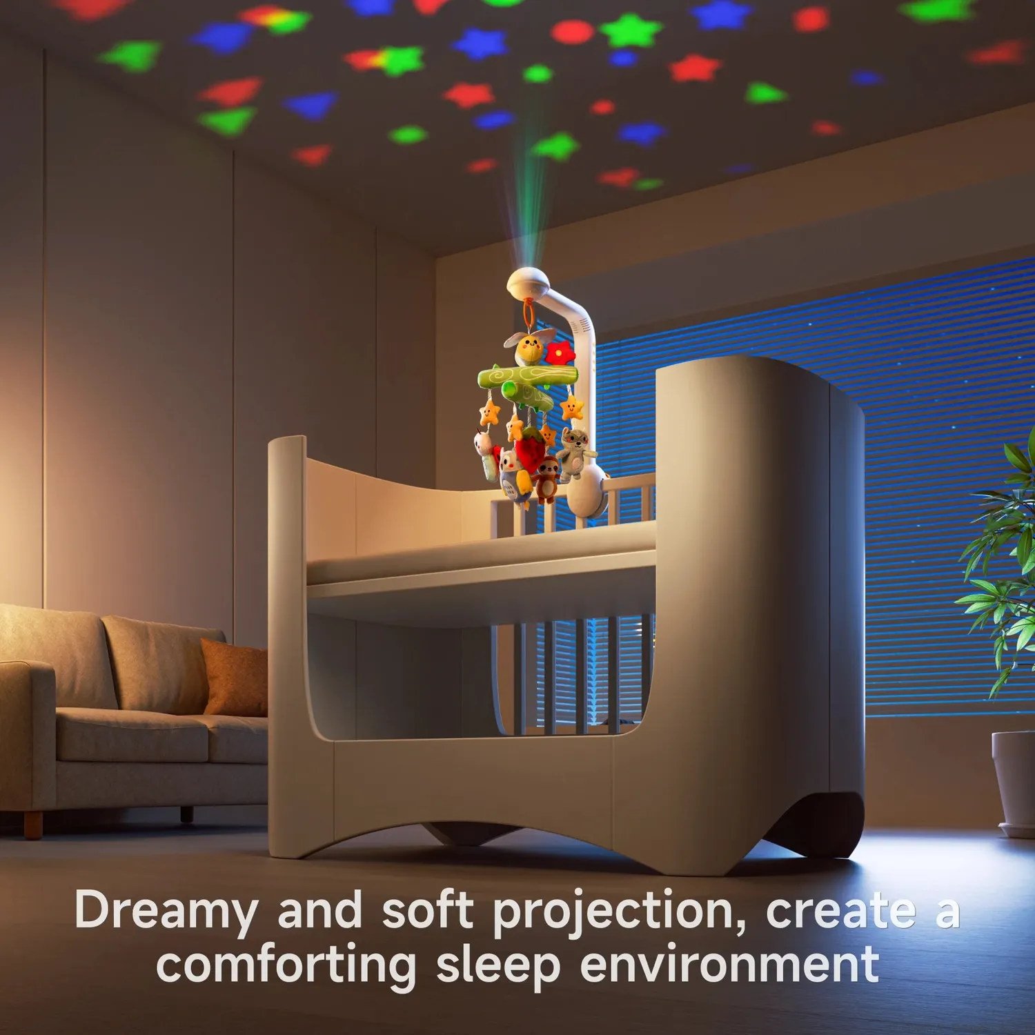 TUMAMA TM186 Baby-Mobile mit Licht und Musik Projektion