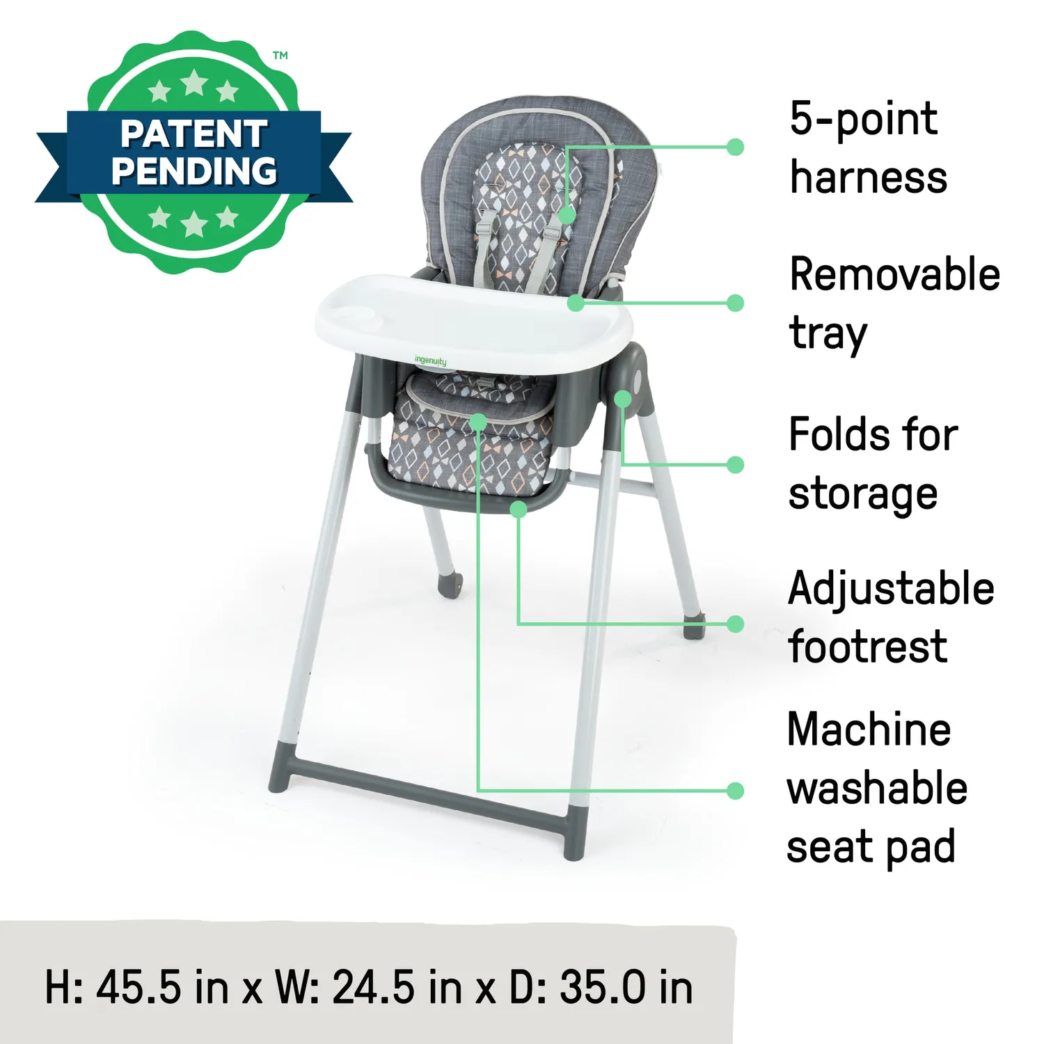 Ingenuity Proper Positioner 7-in-1 Hochstuhl Parker