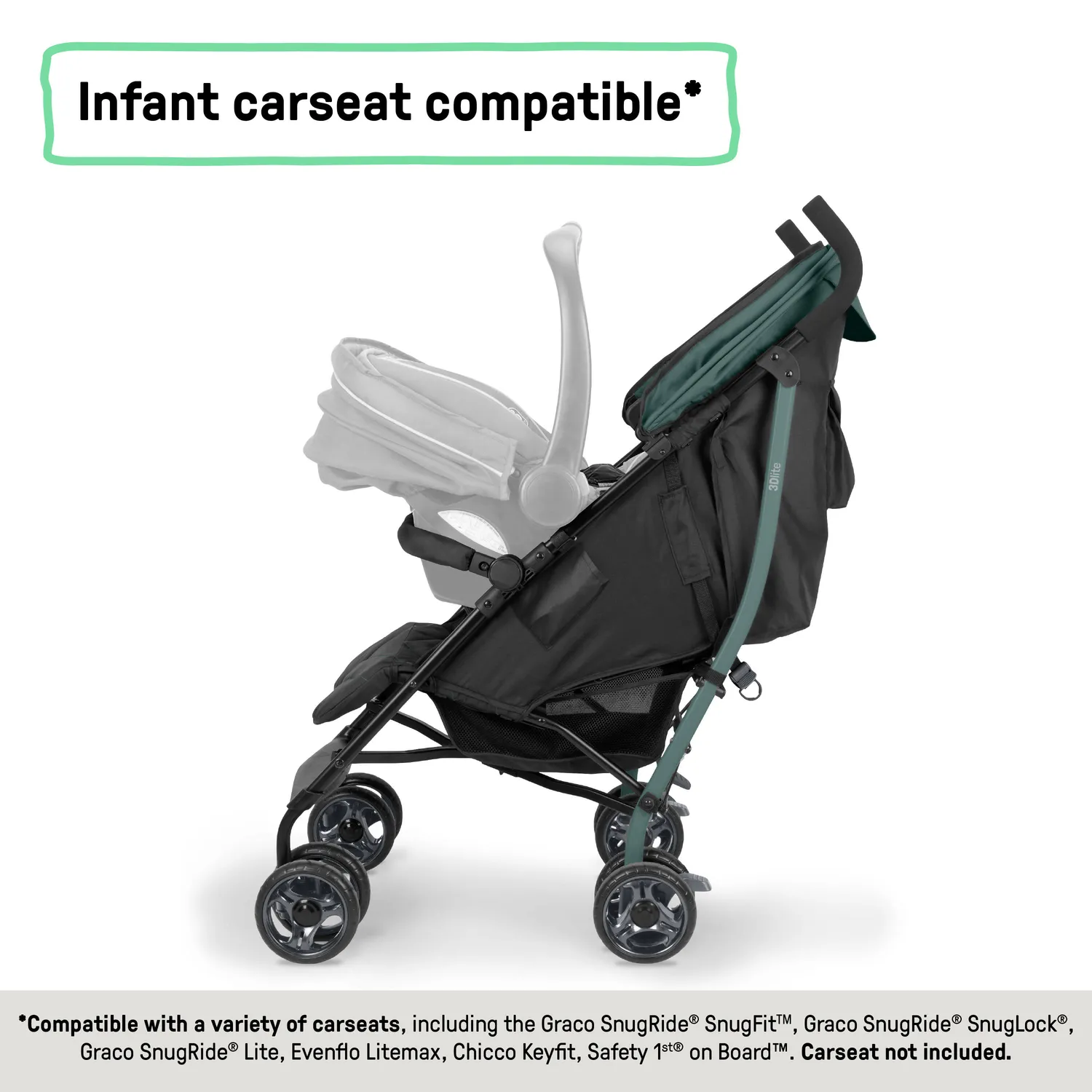 Ingenuity 3Dlite Jewel Buggy grün Autositz-kompatibel