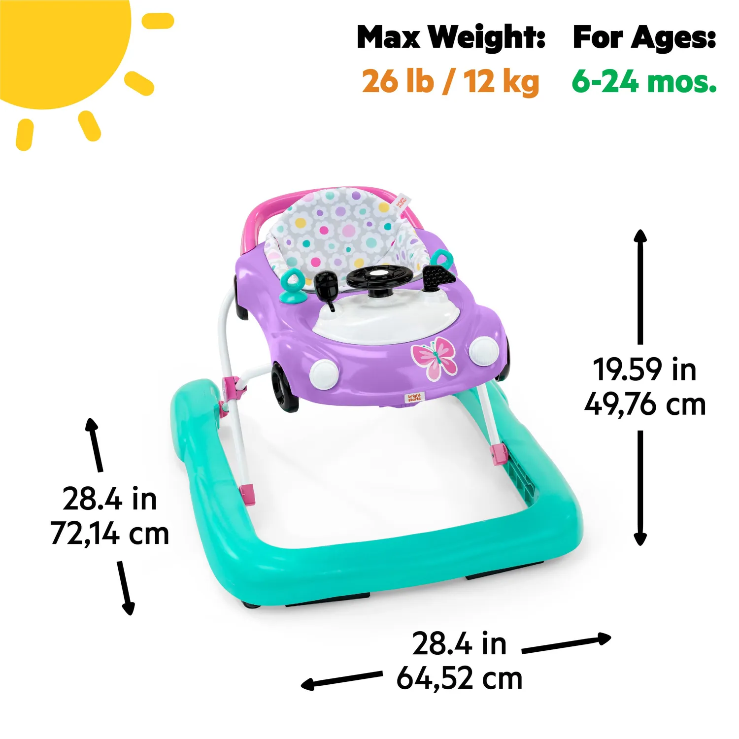 Bright Starts Little Speedster 3-in-1 Lauflernhilfe Purple Power