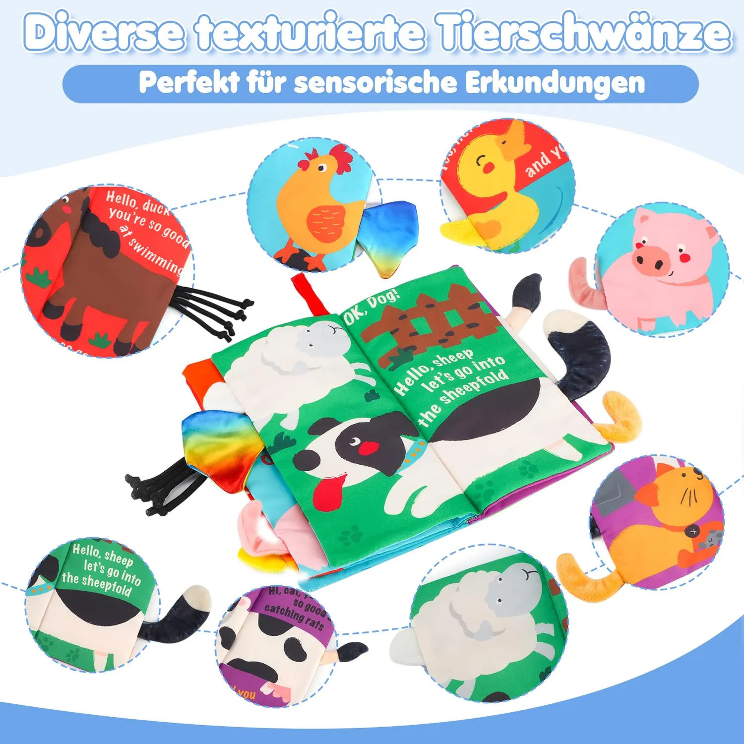 beiens Stoffbuch Bauernhof Knisterbuch Baby