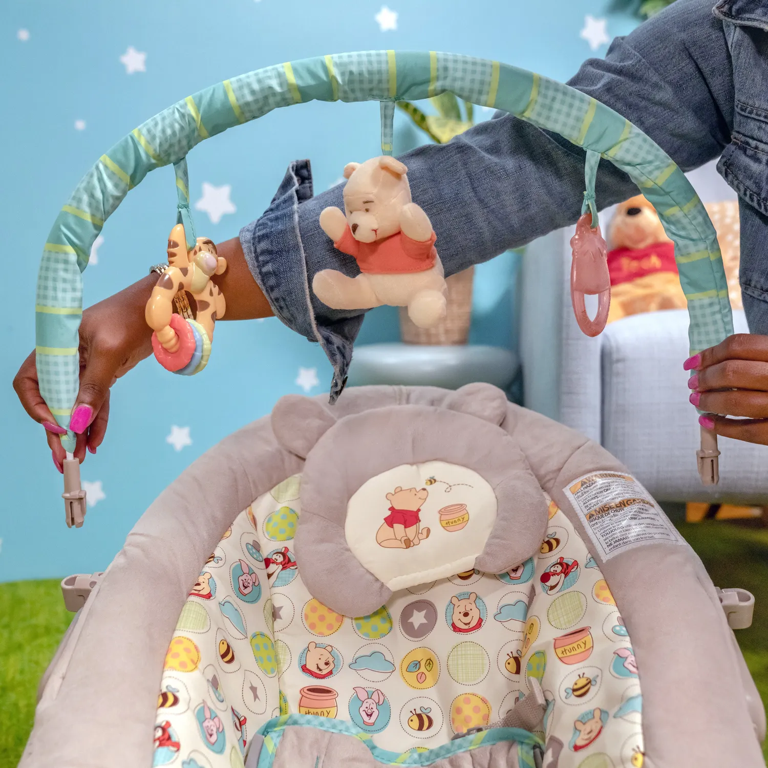Bright Starts Winnie Pooh Dots Hunny Pots Babywippe Musik