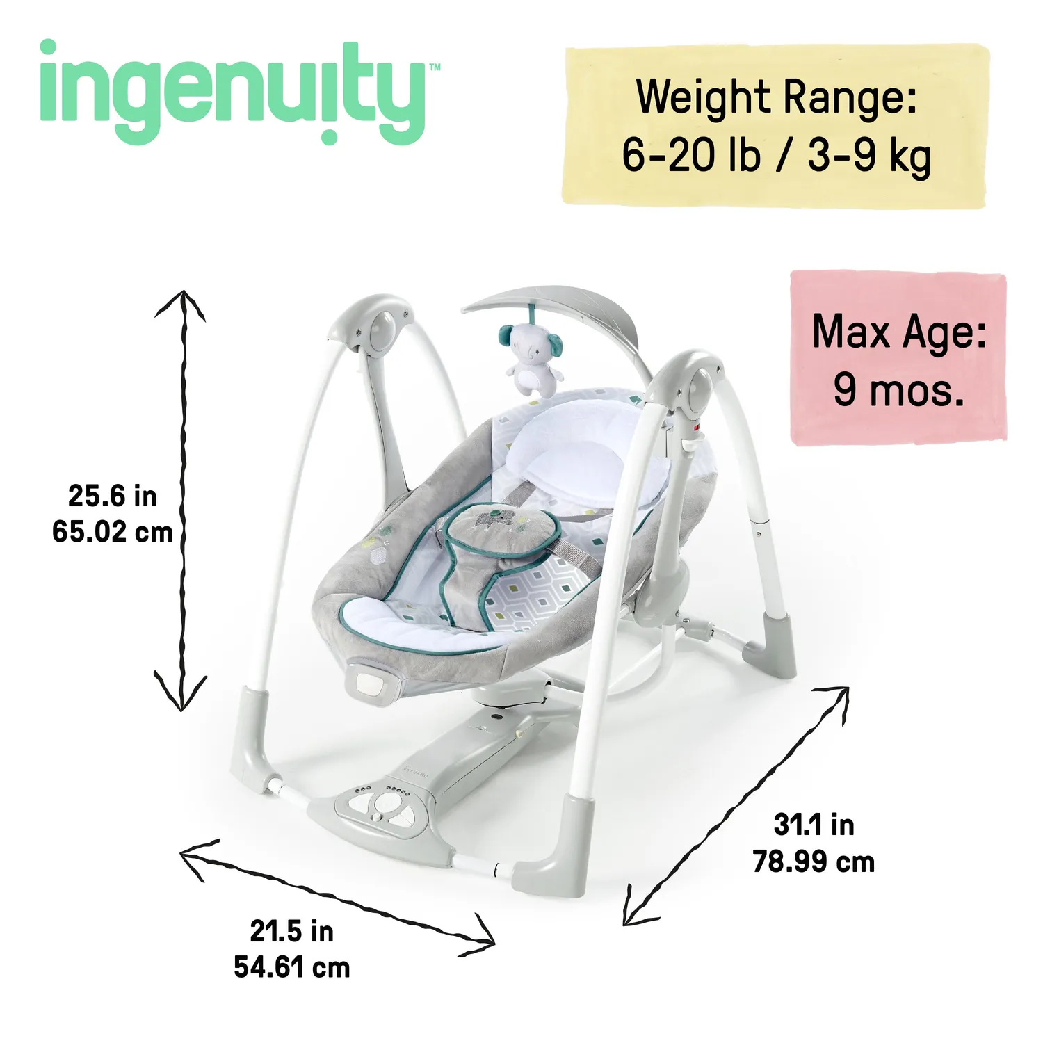 Ingenuity ConvertMe Nash Babyschaukel 2-in-1 faltbar