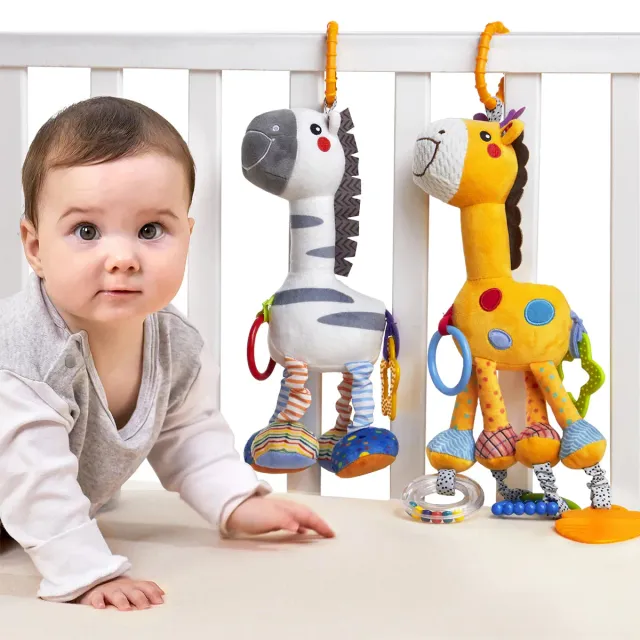 TUMAMA TM276 Hängerassel Baby Giraffe Zebra 2er Set