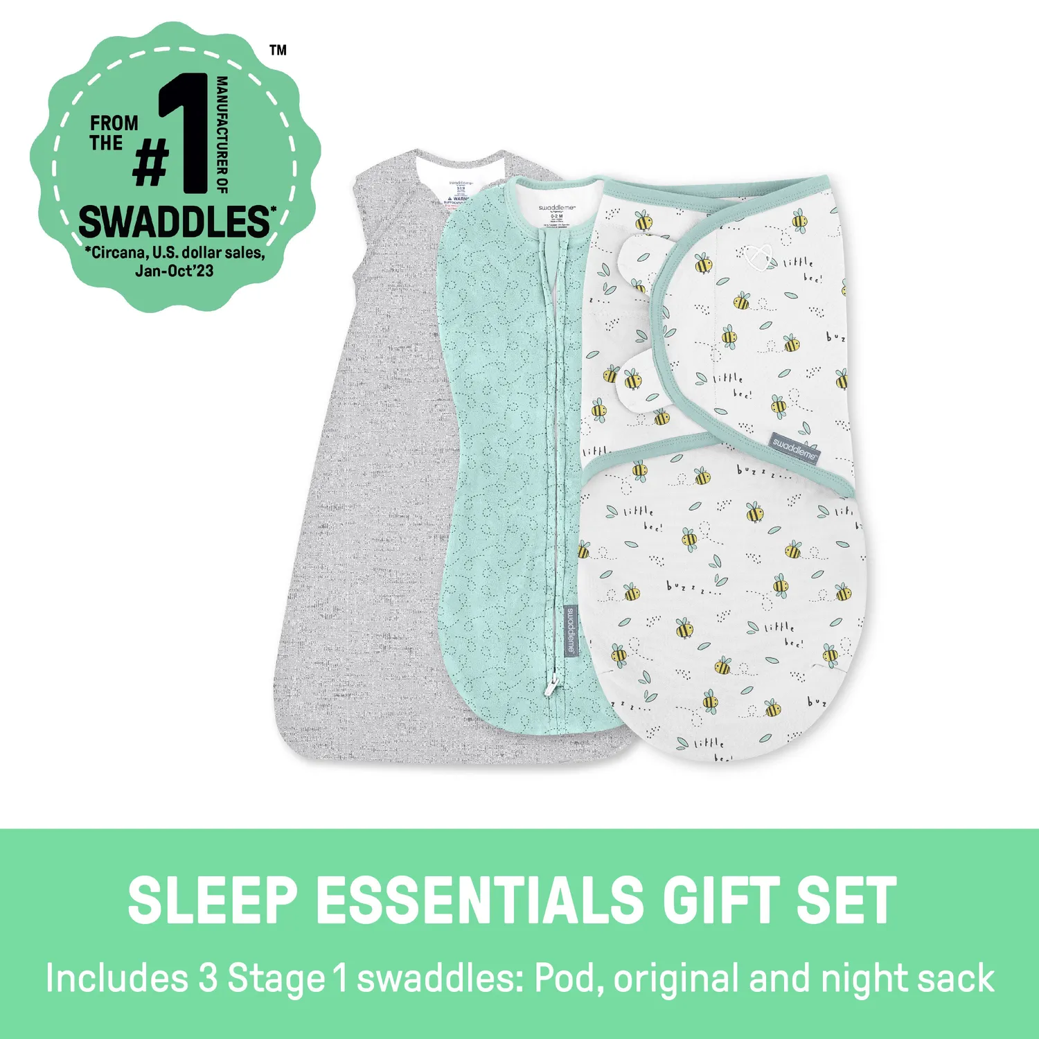 SwaddleMe Comfort Pack Pucksack-Set 0-3 Monate Elefant weich