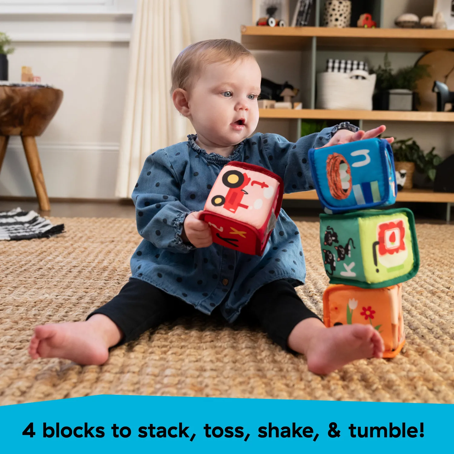 Baby Einstein Alpha Stacks Softbausteine 4er Buchstaben