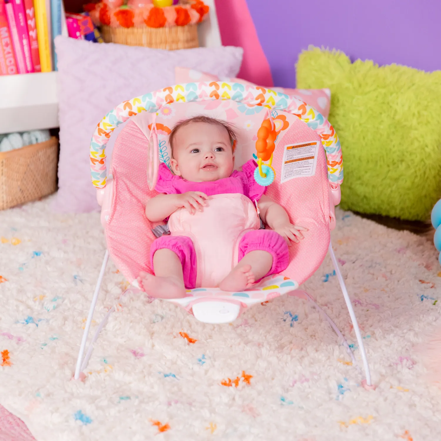 Bright Starts Fancy Fantasy Babywippe Vibration rosa