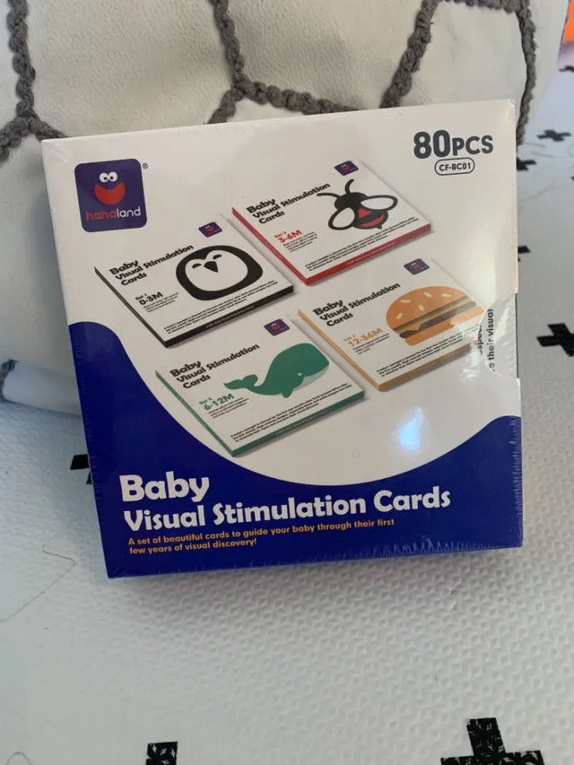 Hahaland Kontrastkarten Baby 80 Stück 0-36 Monate hochkontrast