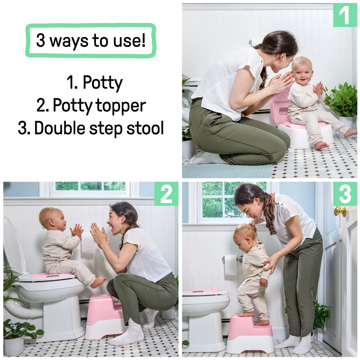 Ingenuity Prepare to Potty 3-in-1 Töpfchen Pink