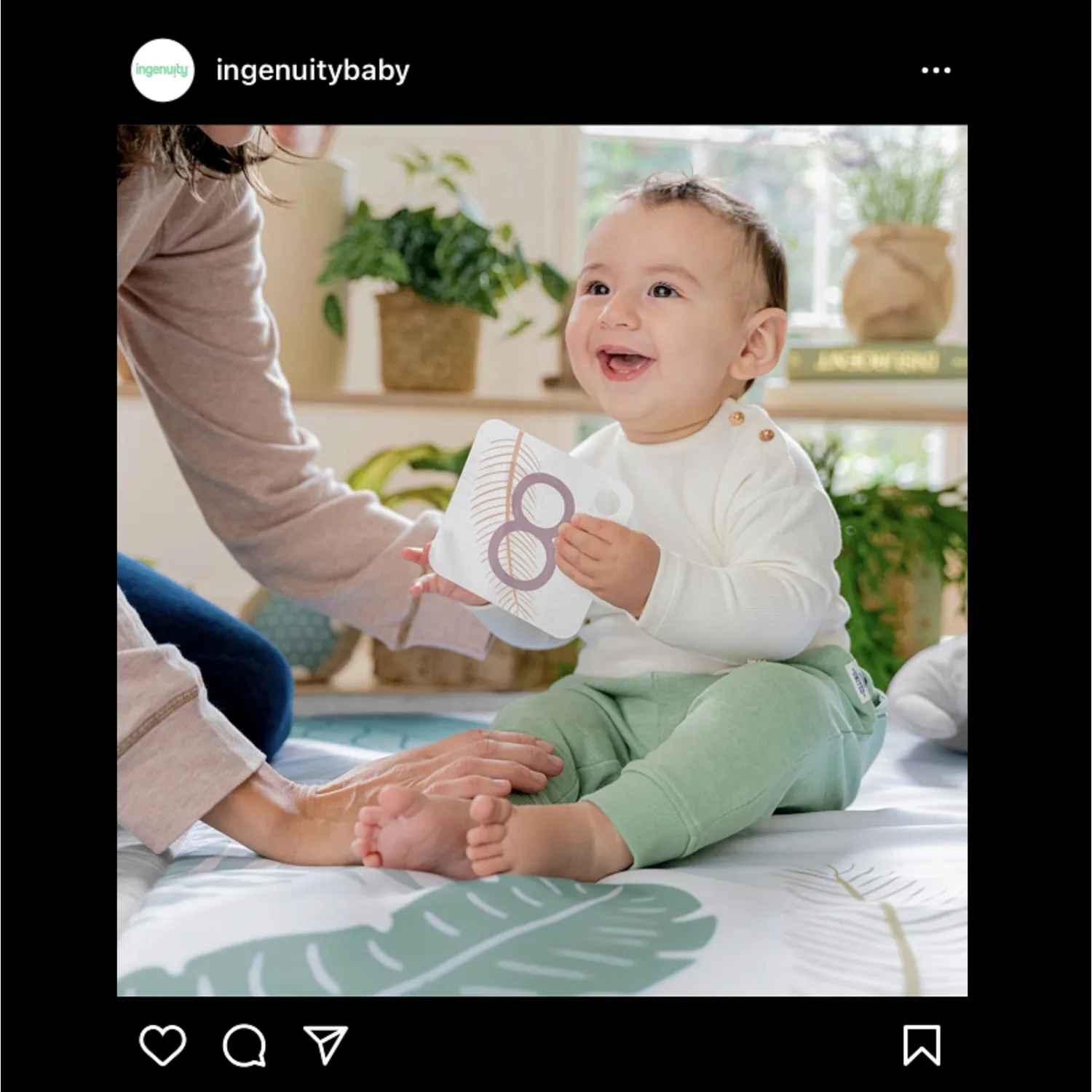 Ingenuity Sprout Spot Spieldecke 101cm mit Meilensteinkarten